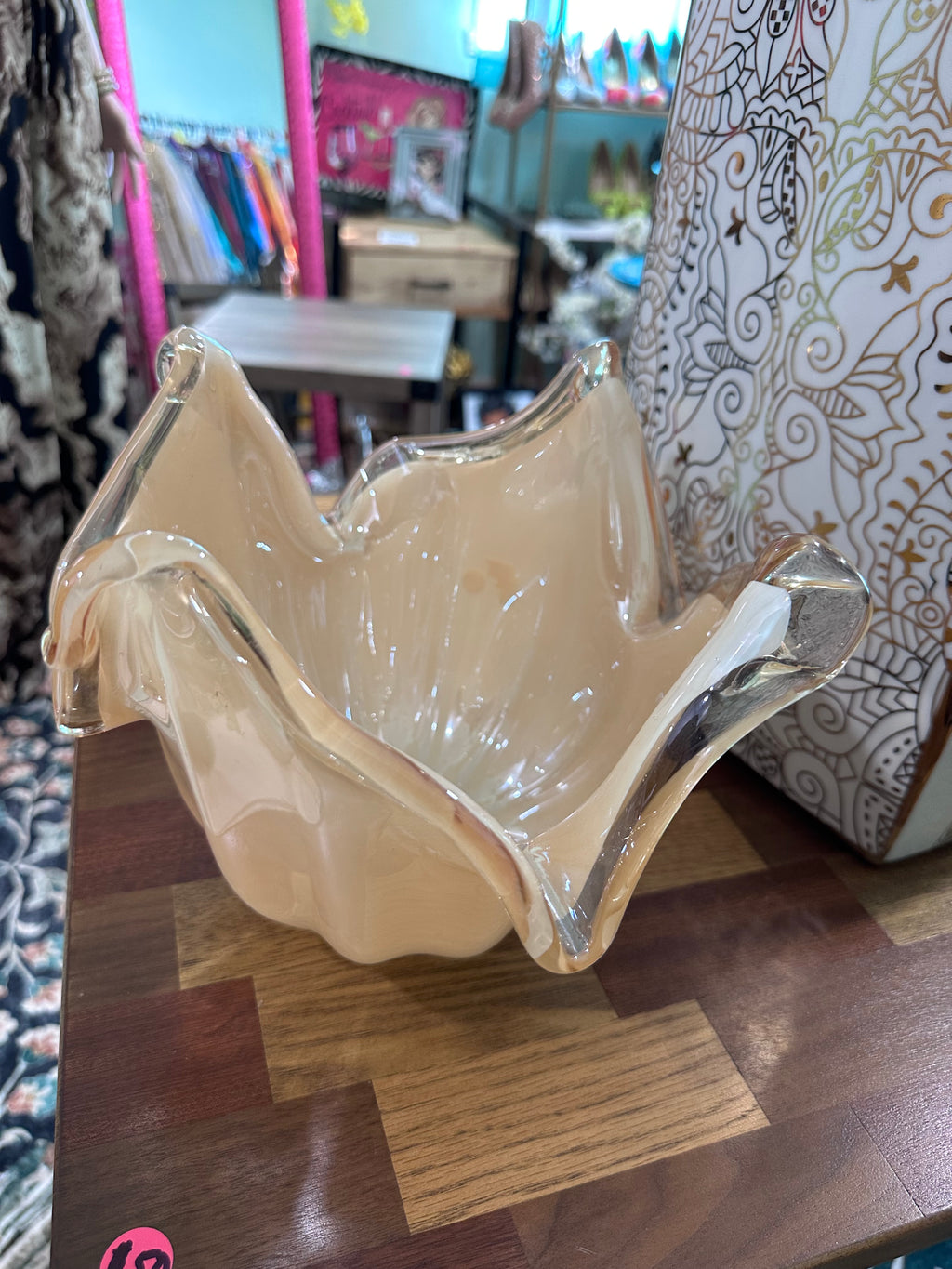 Decorative glass table piece ( in store pick up only)
