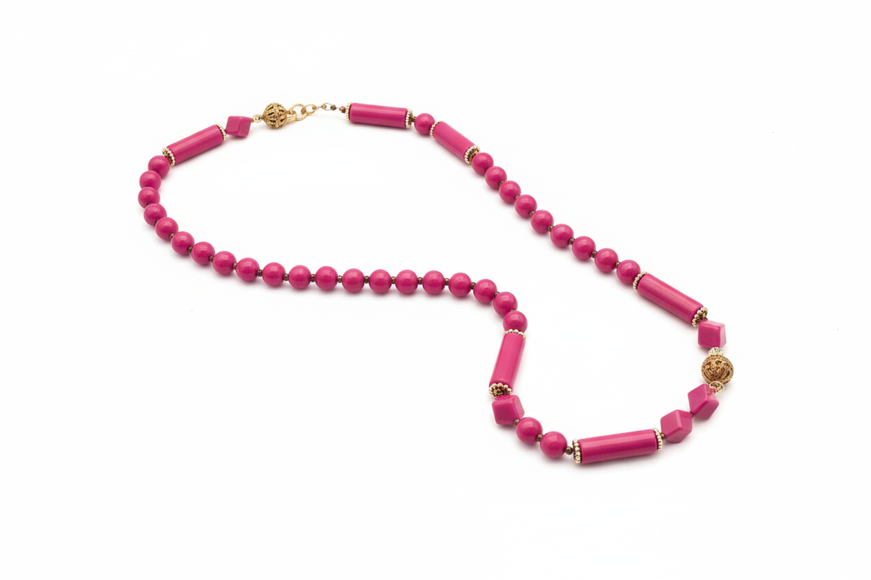 Magenta vintage necklace