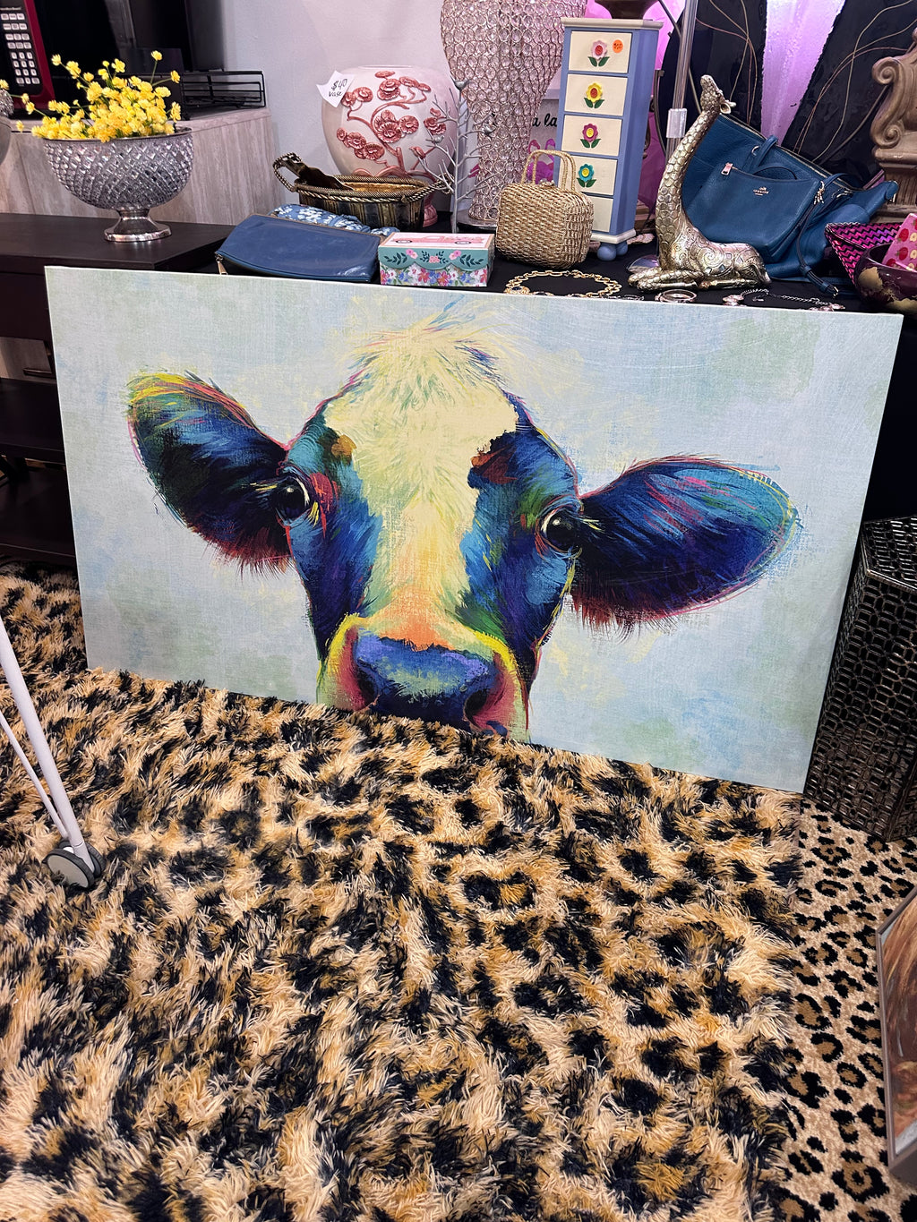 Huge colorful cow picture ( in store pick up only)