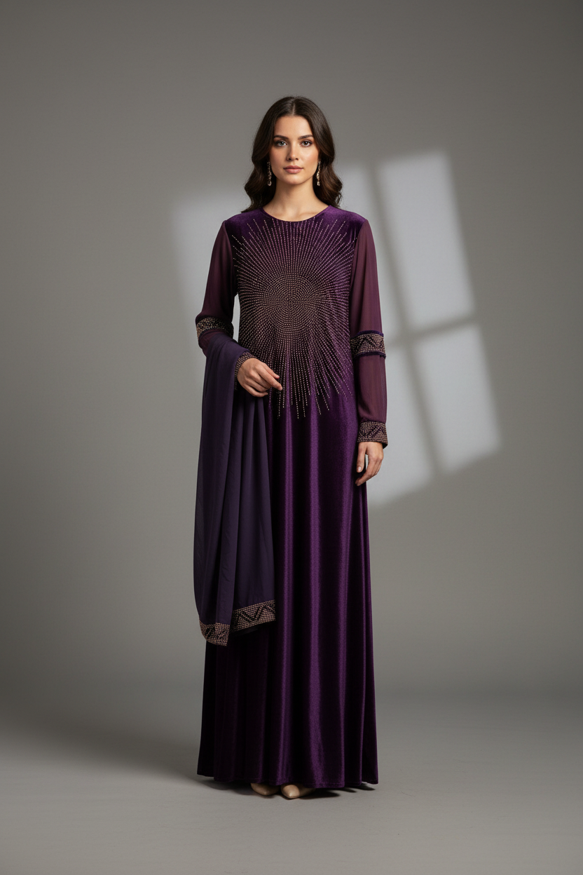 Velvet dress purple size 2 xl