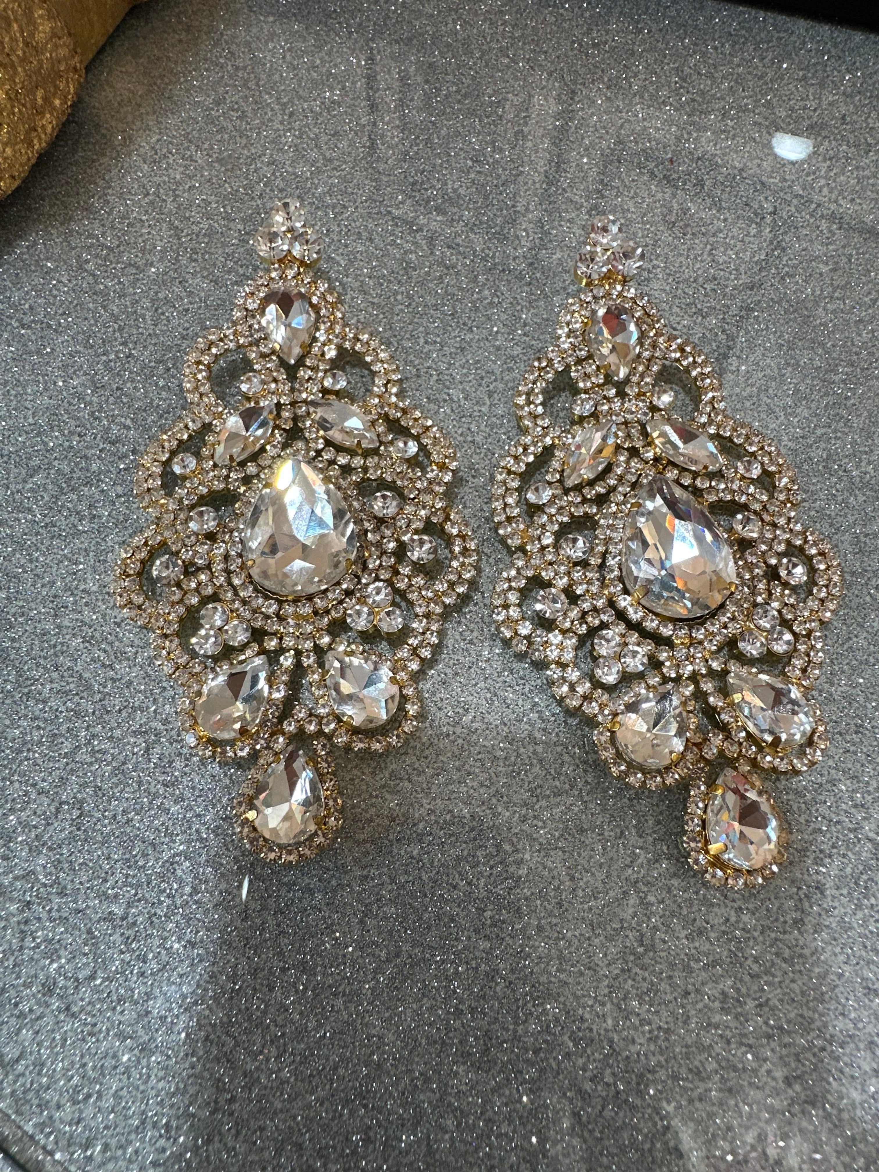 Silver large earrings