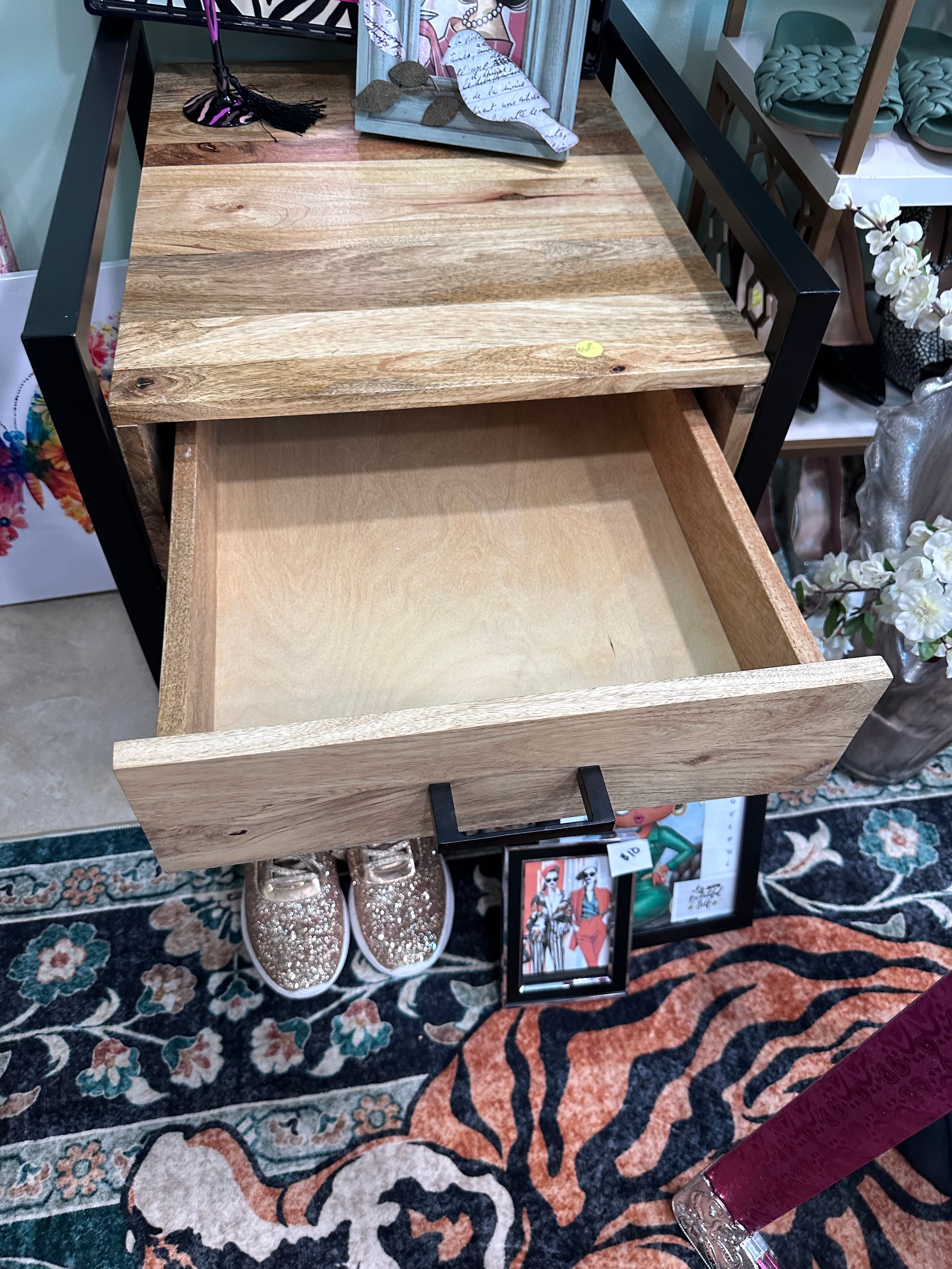Solid Wood table with drawer -excellent condition - in store pickup only