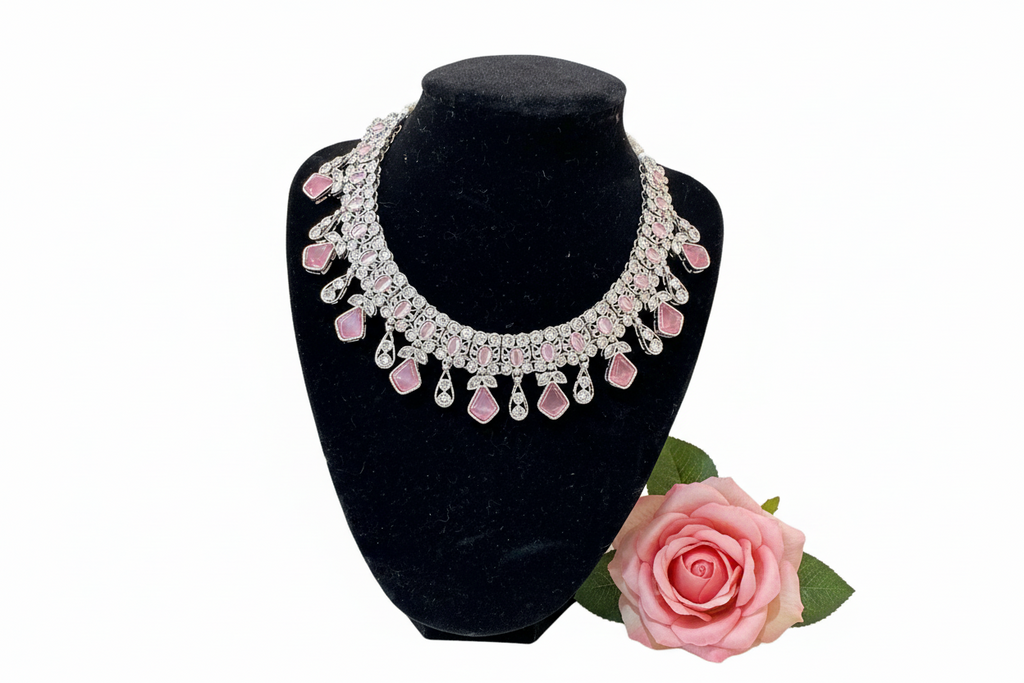 Pink and silver Indian style set with tiki