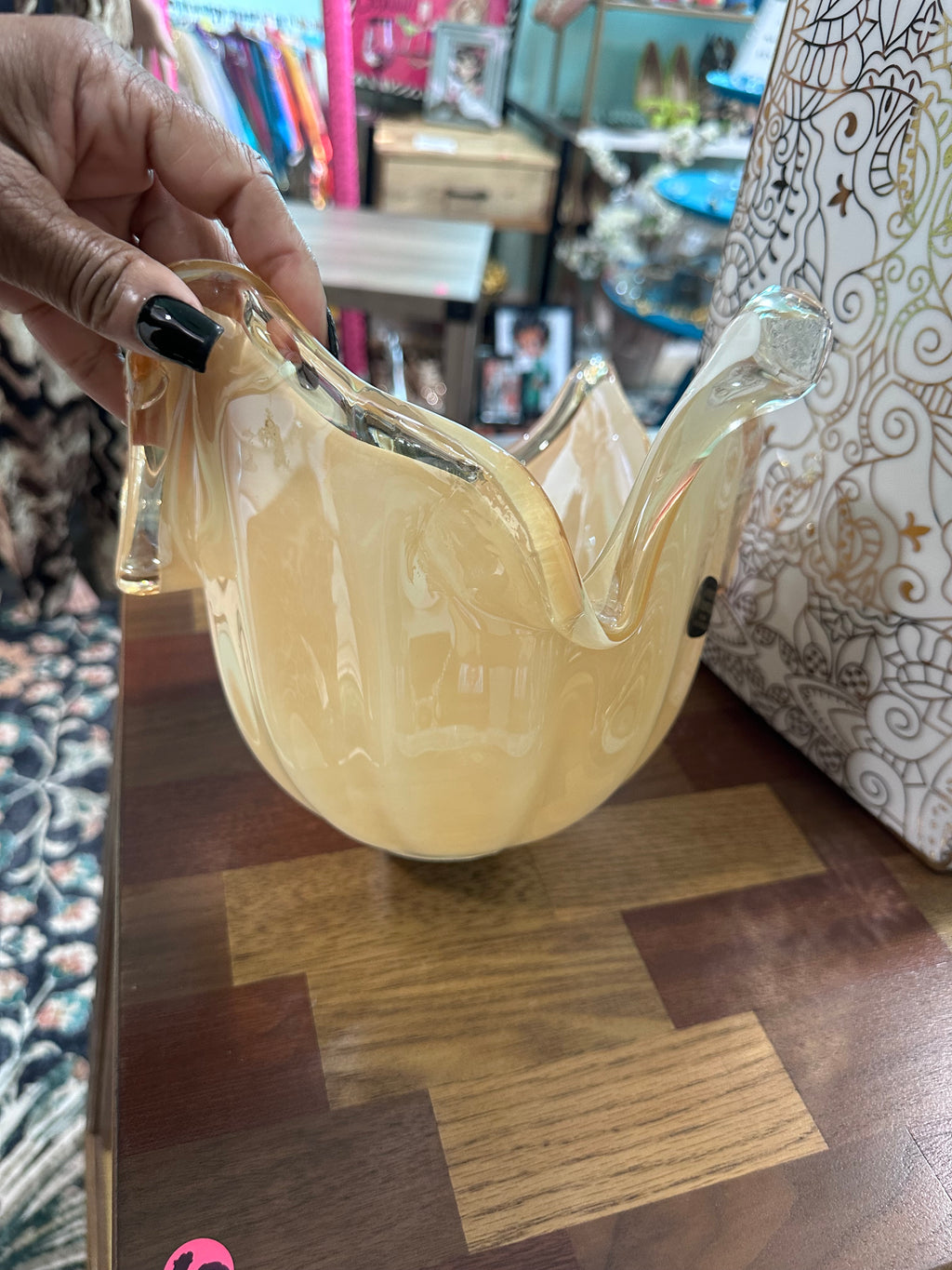 Decorative glass table piece ( in store pick up only)