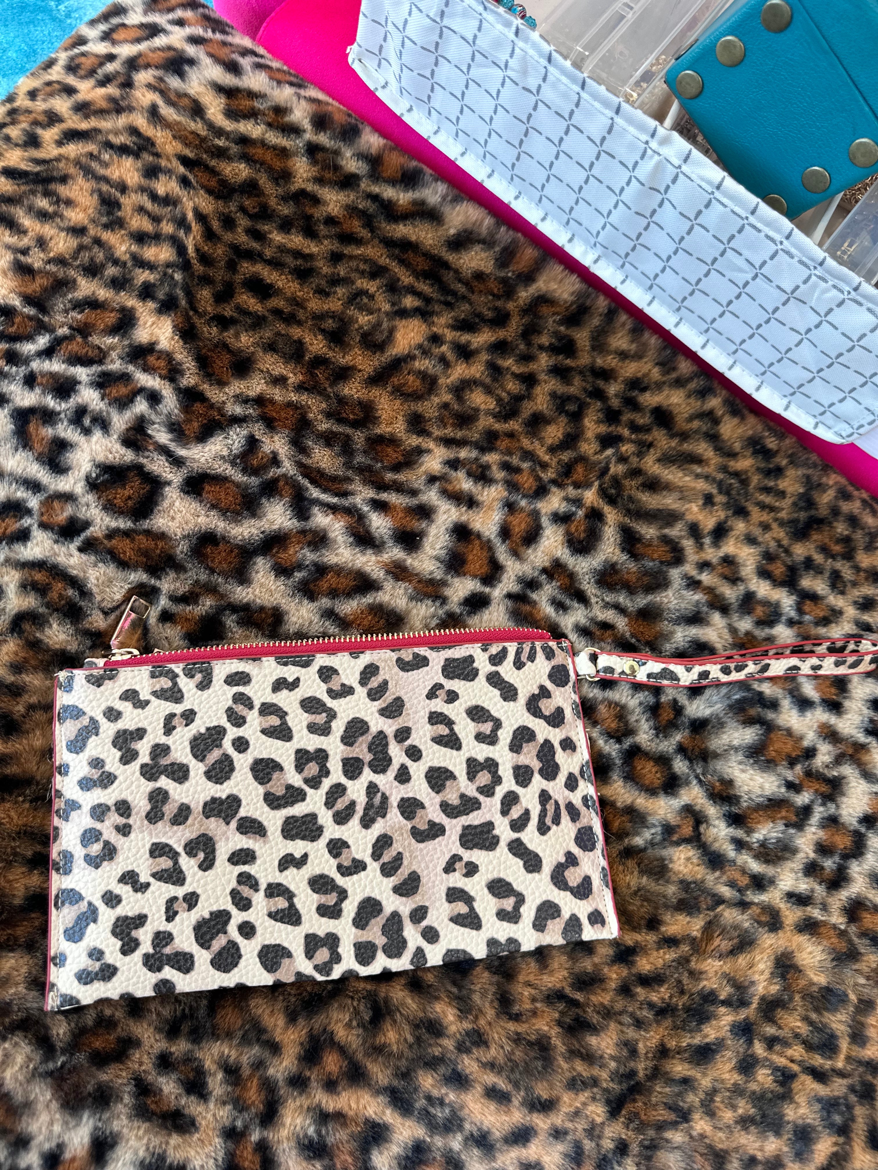 Leopard print clutch