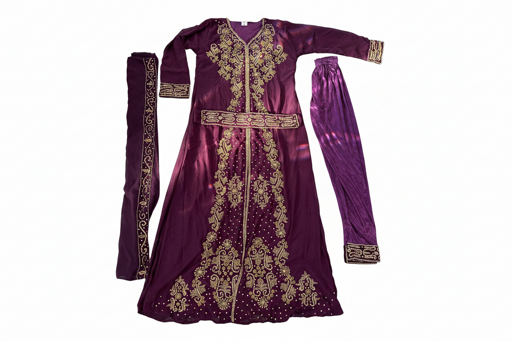 Beautiful dark purple and burgundy  Dubai gown size 16/18