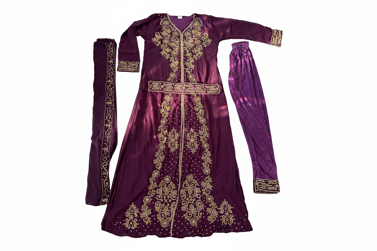 Beautiful dark purple and burgundy  Dubai gown size 16/18