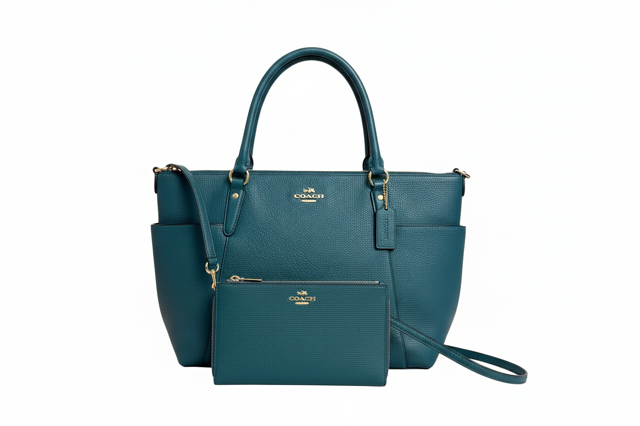 Teal Coach Bag ( some marks highlighted in pictures) excellent condition