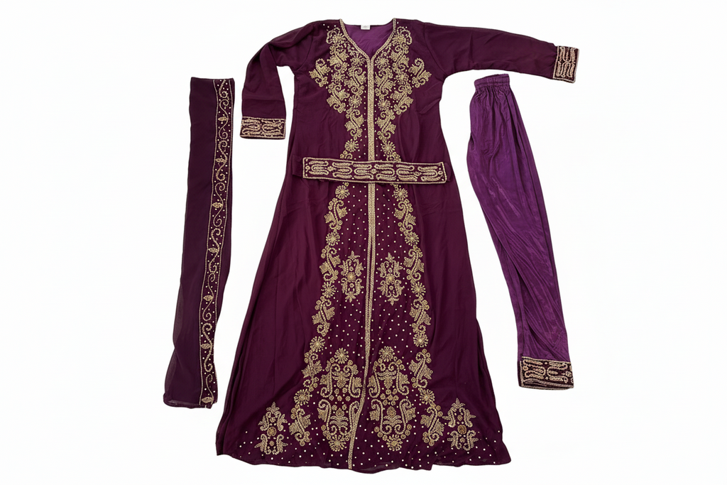Beautiful dark purple and burgundy  Dubai gown size 16/18