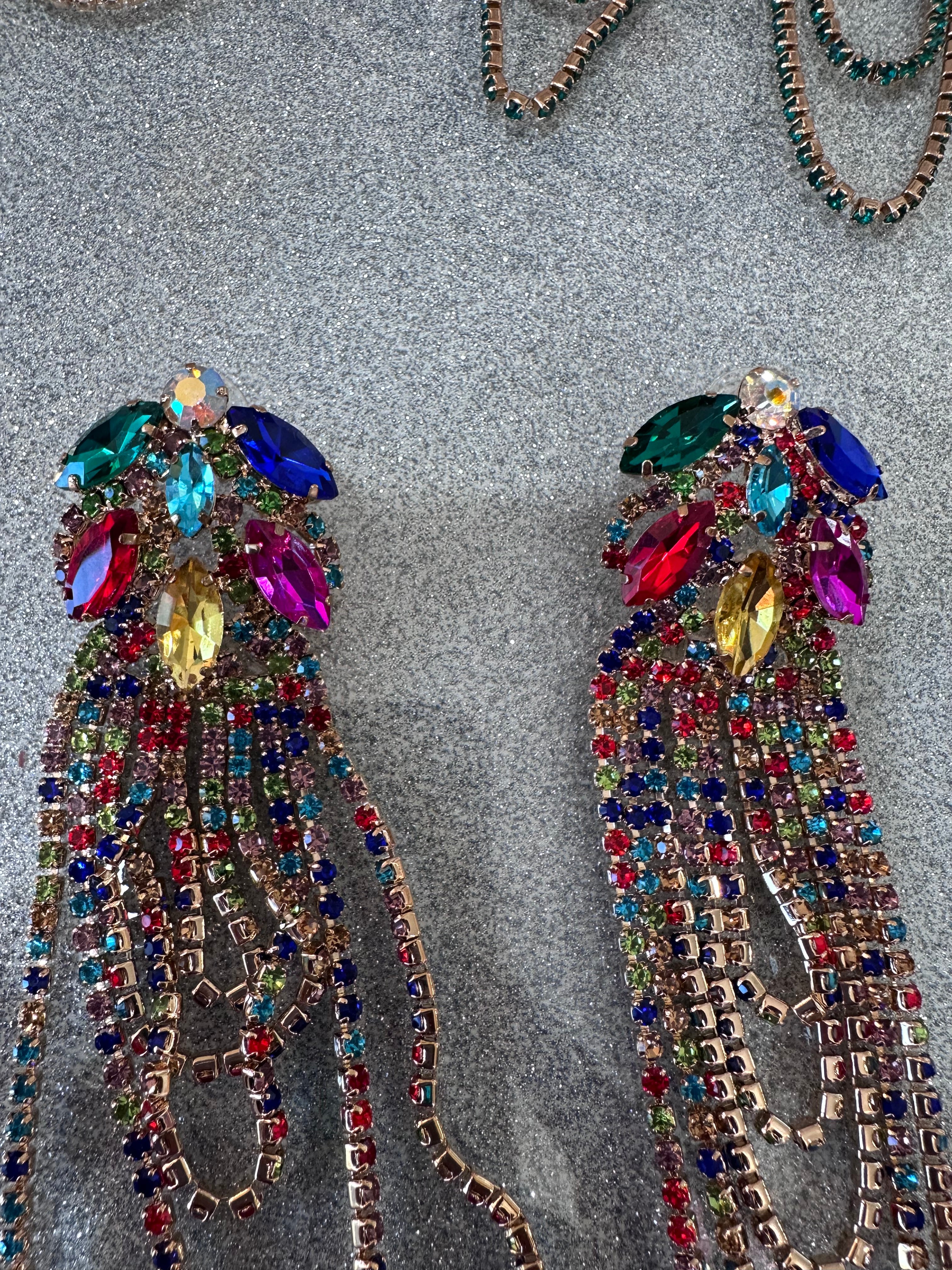 Multi-color pierced earrings