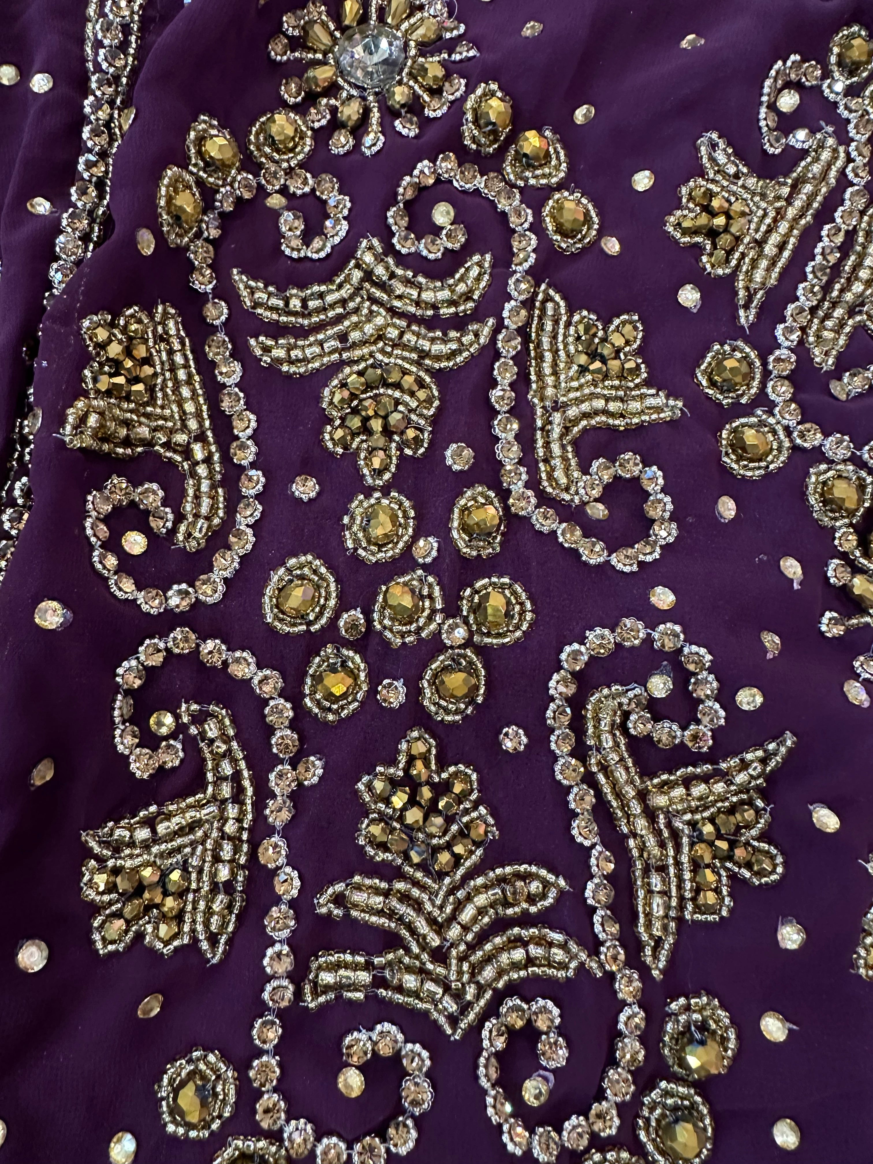 Beautiful dark purple and burgundy  Dubai gown size 16/18
