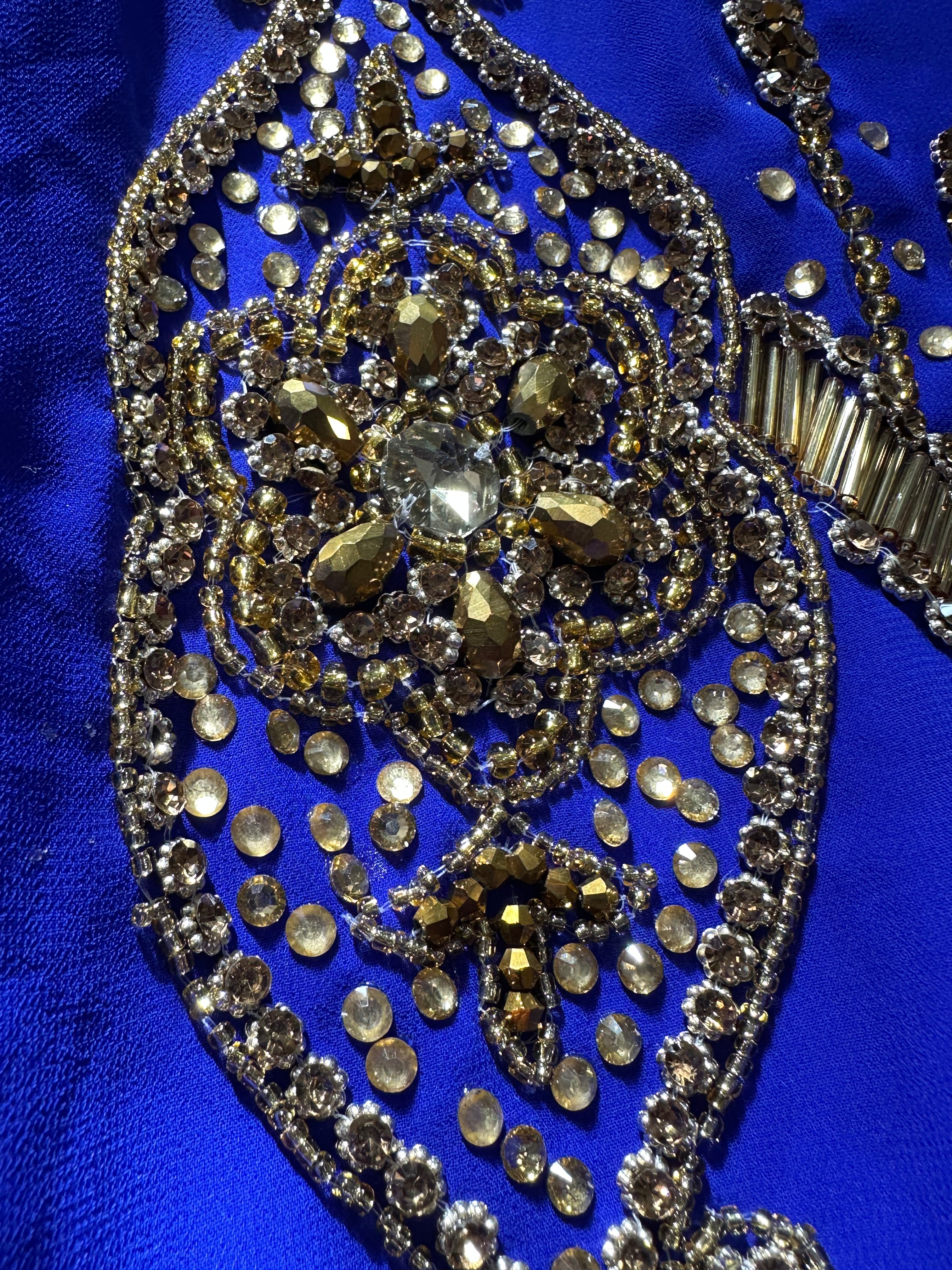 Beautiful dress from Dubai size 16/18 Royal blue and gold