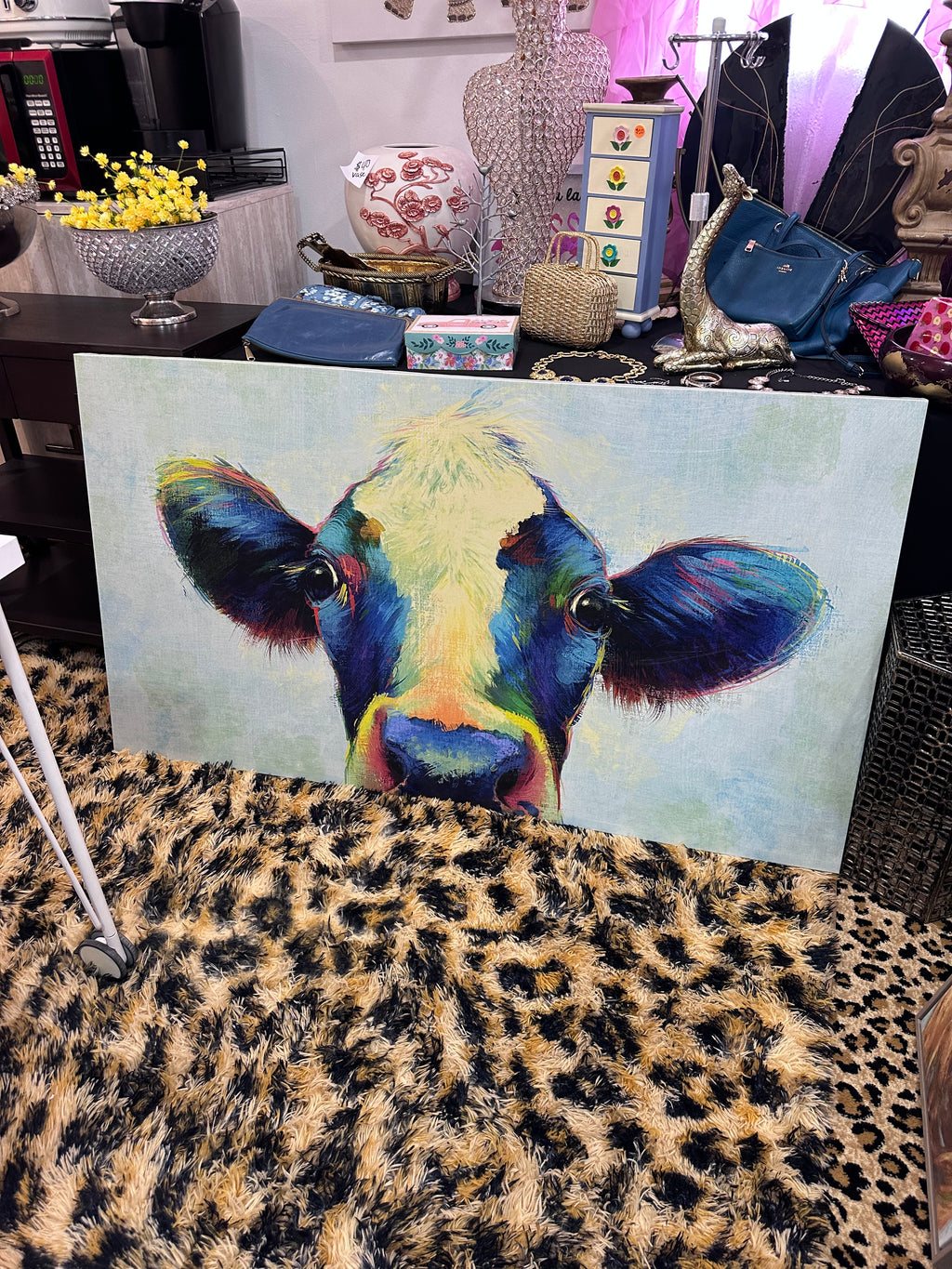Huge colorful cow picture ( in store pick up only)