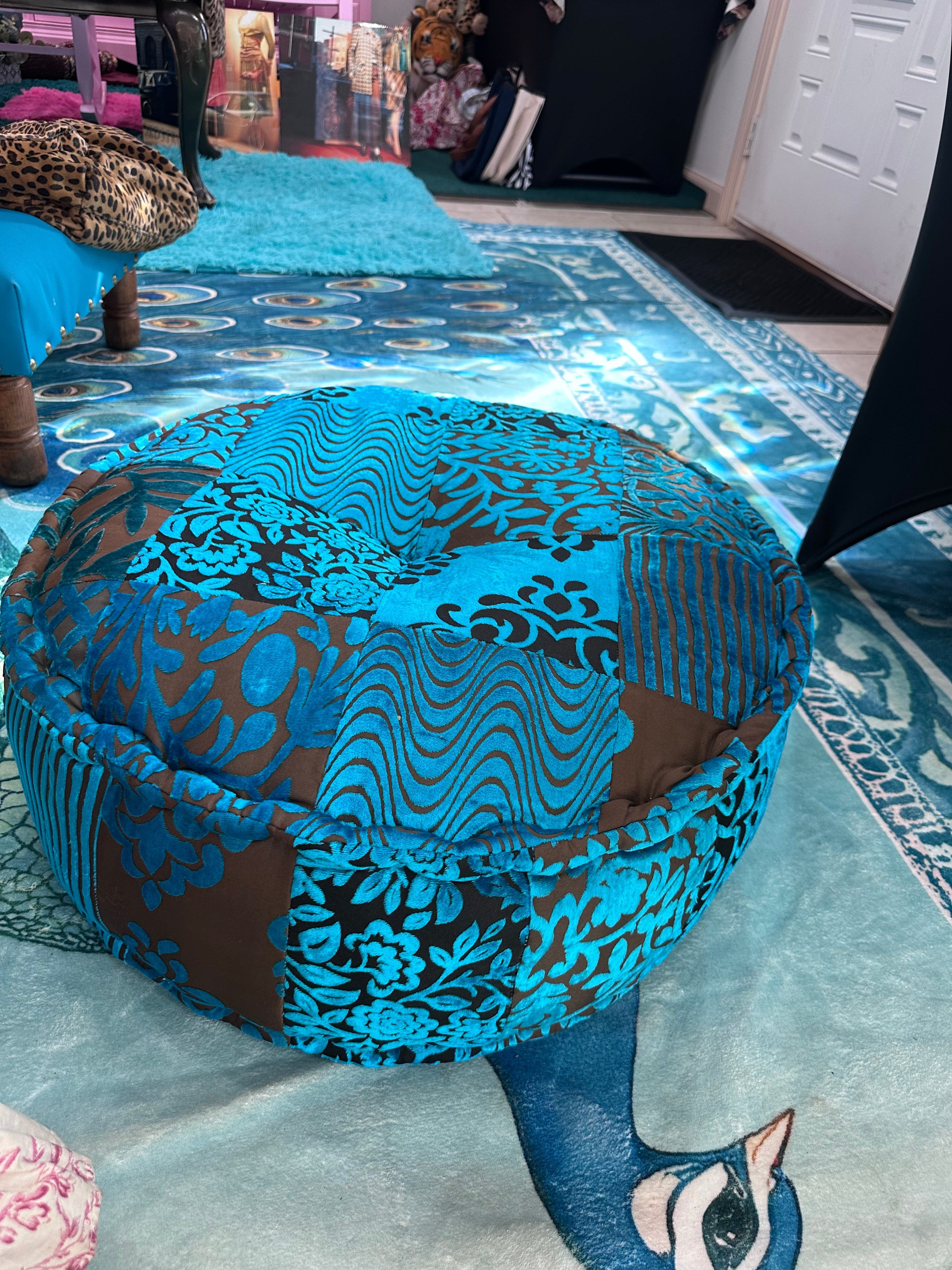 Beautiful combination of turquoise and brown decorative pillow ( in store pick up only)