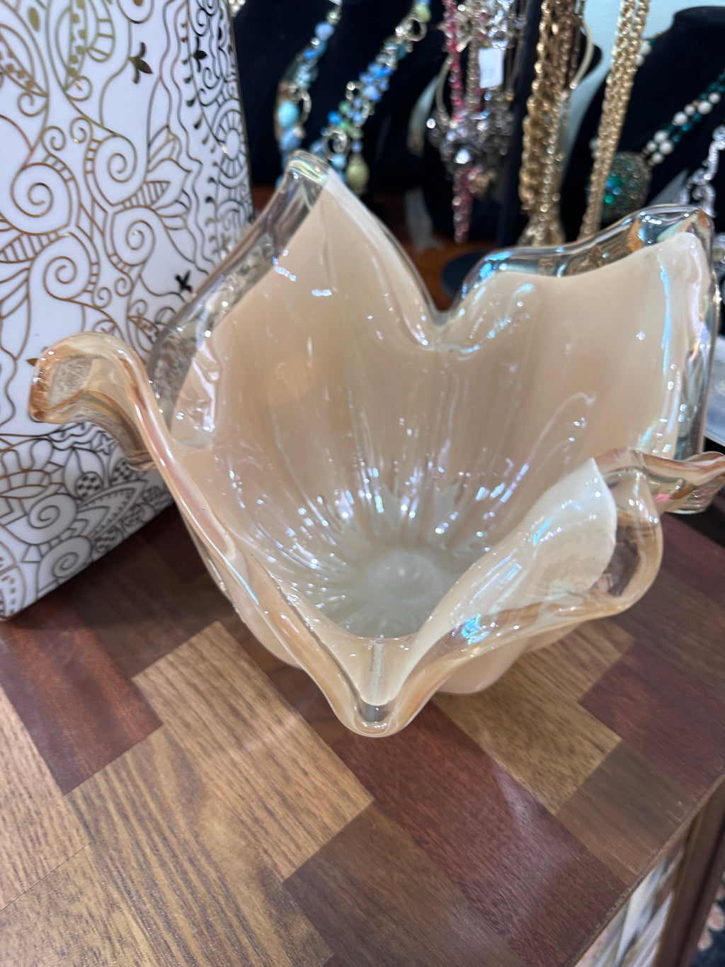 Decorative glass table piece ( in store pick up only)