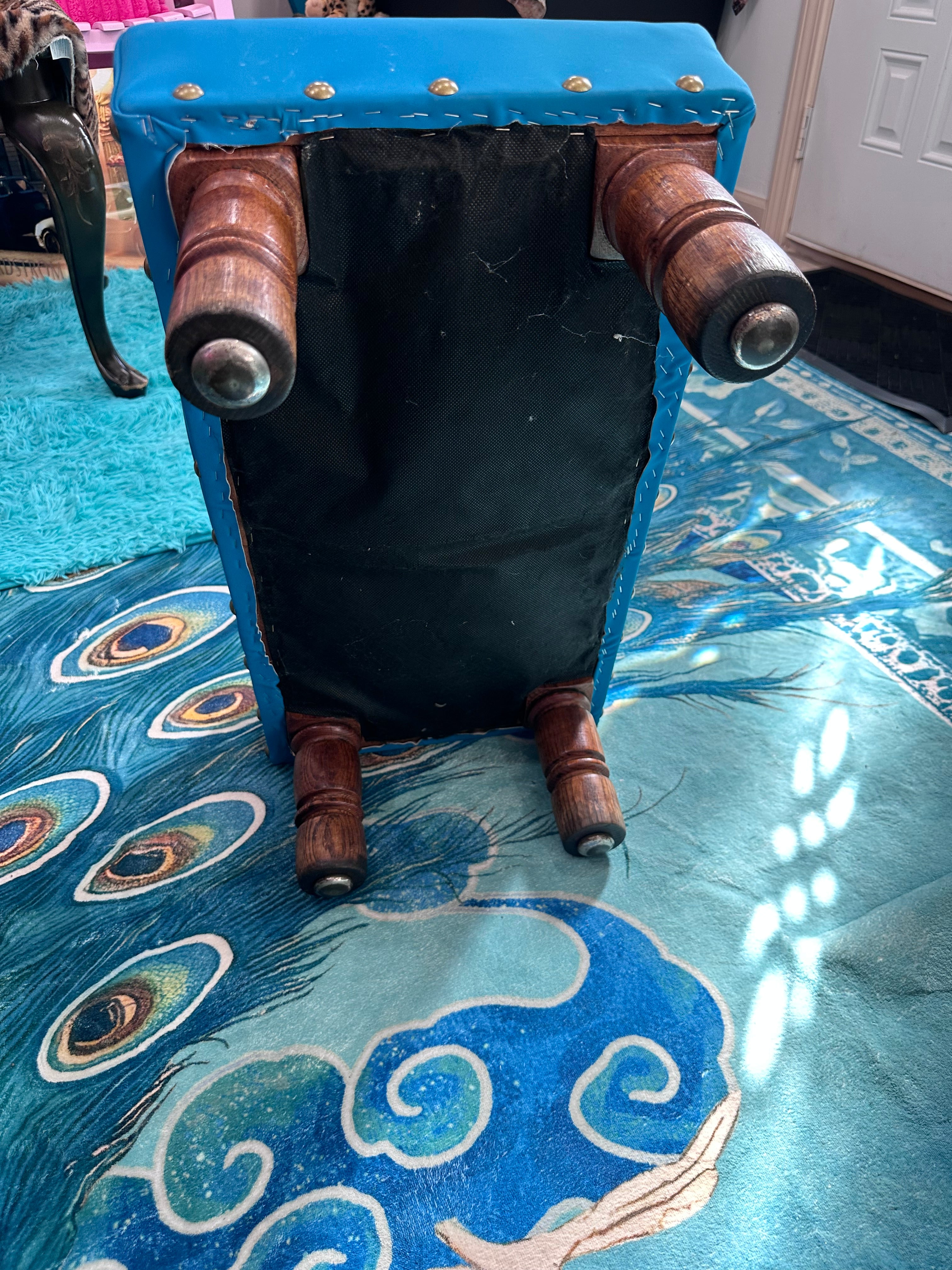 Turquoise stool/ottoman (in store pick up only)