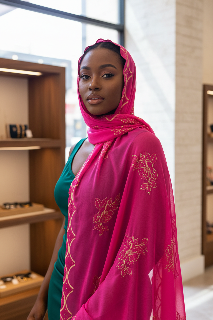 Hot pink Dubai scarf