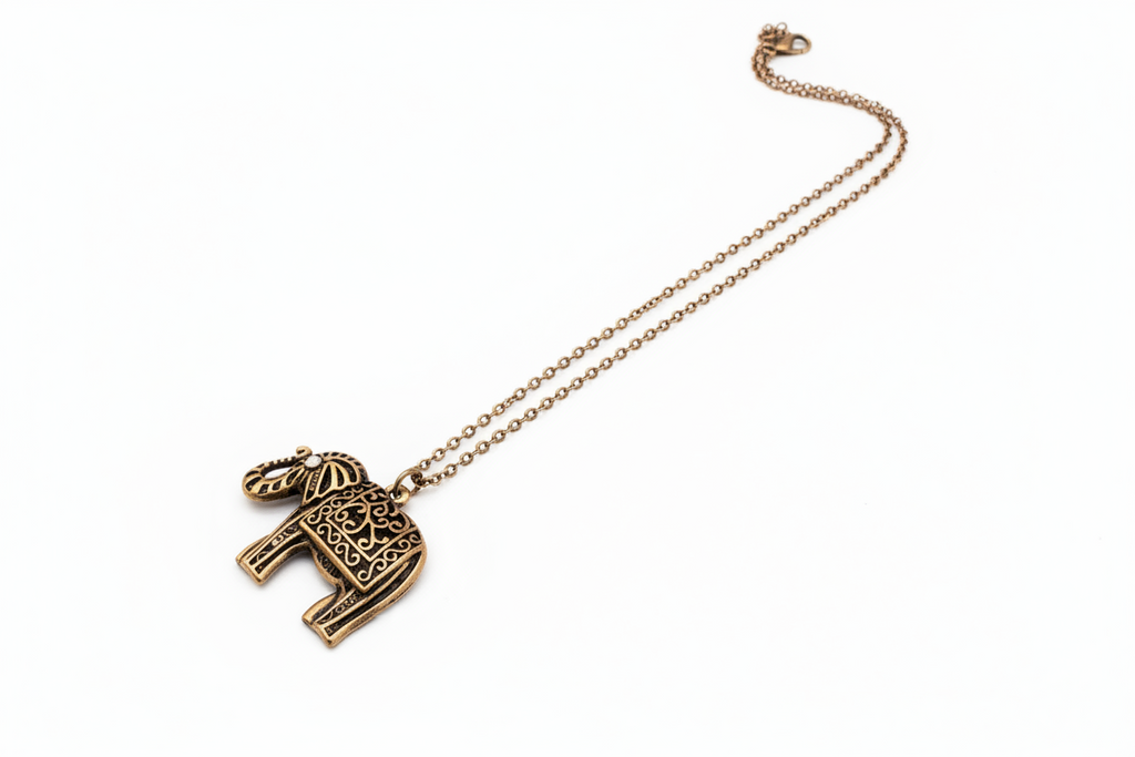 Elephant necklace with diamonds nice long chain