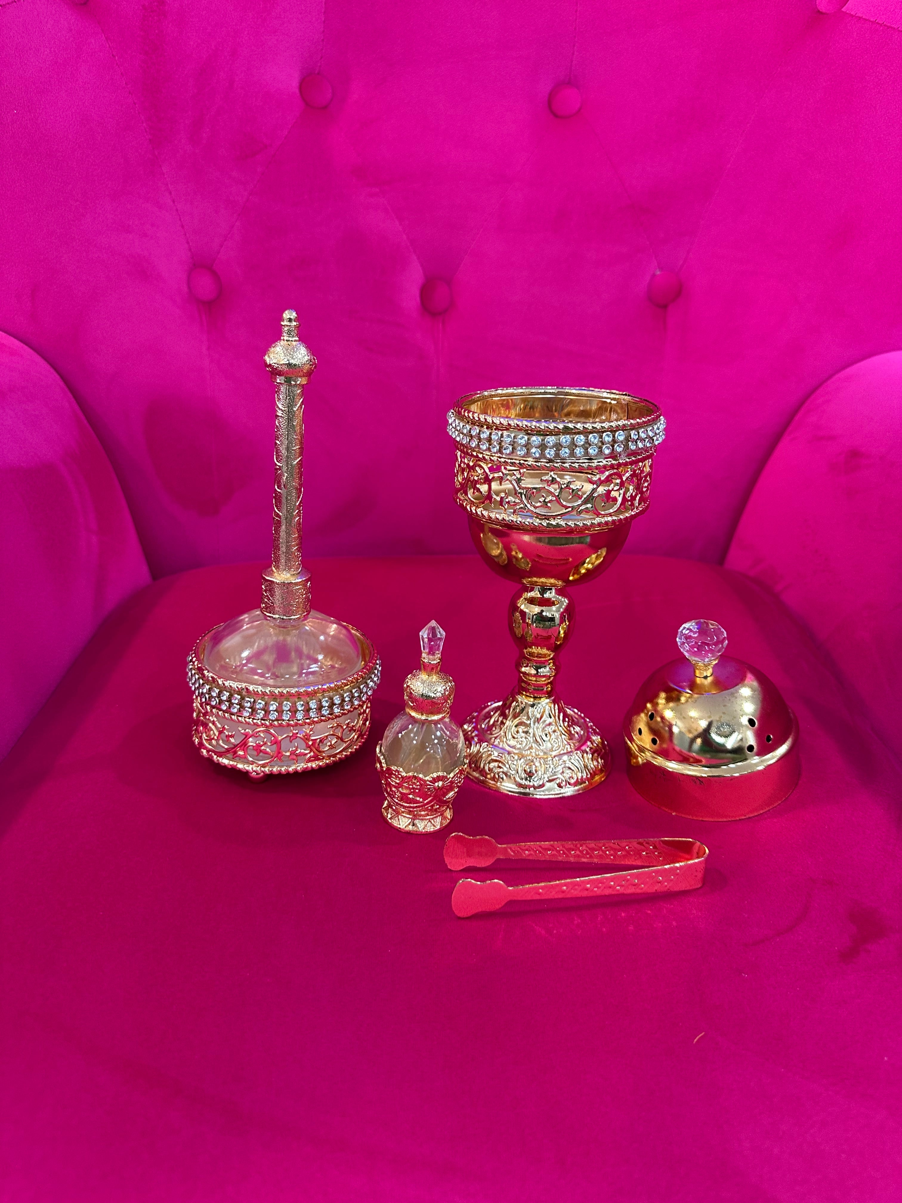 Incense burner with 5 piece set.