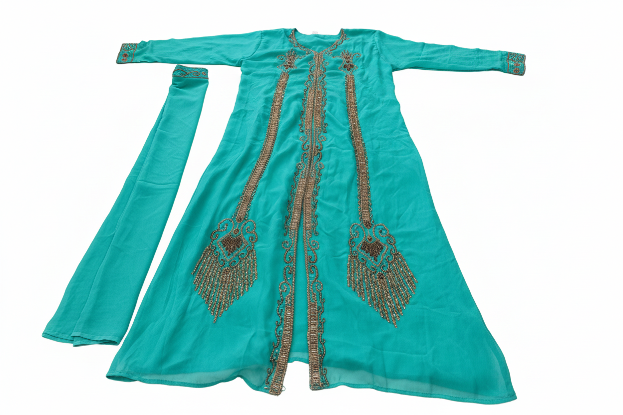 Teal green Dubai gown (discounted) size 14/16
