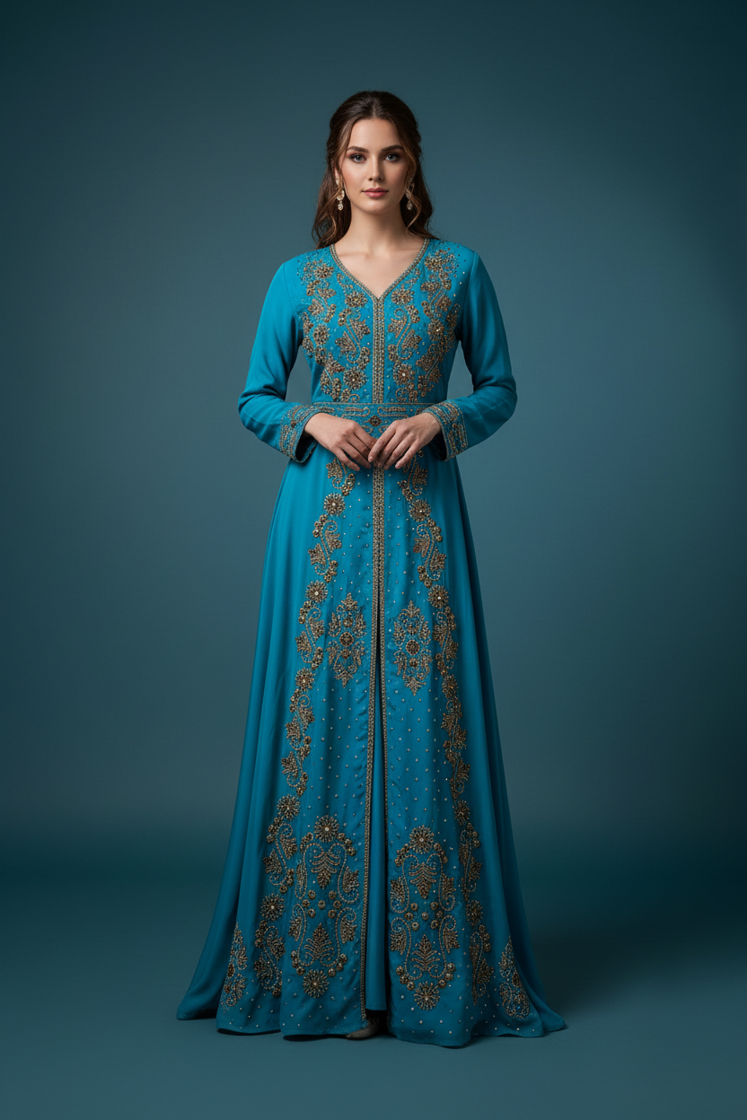 Sold as is(some damage) beautiful Dubai gown with beautiful stones …could be great for crafting