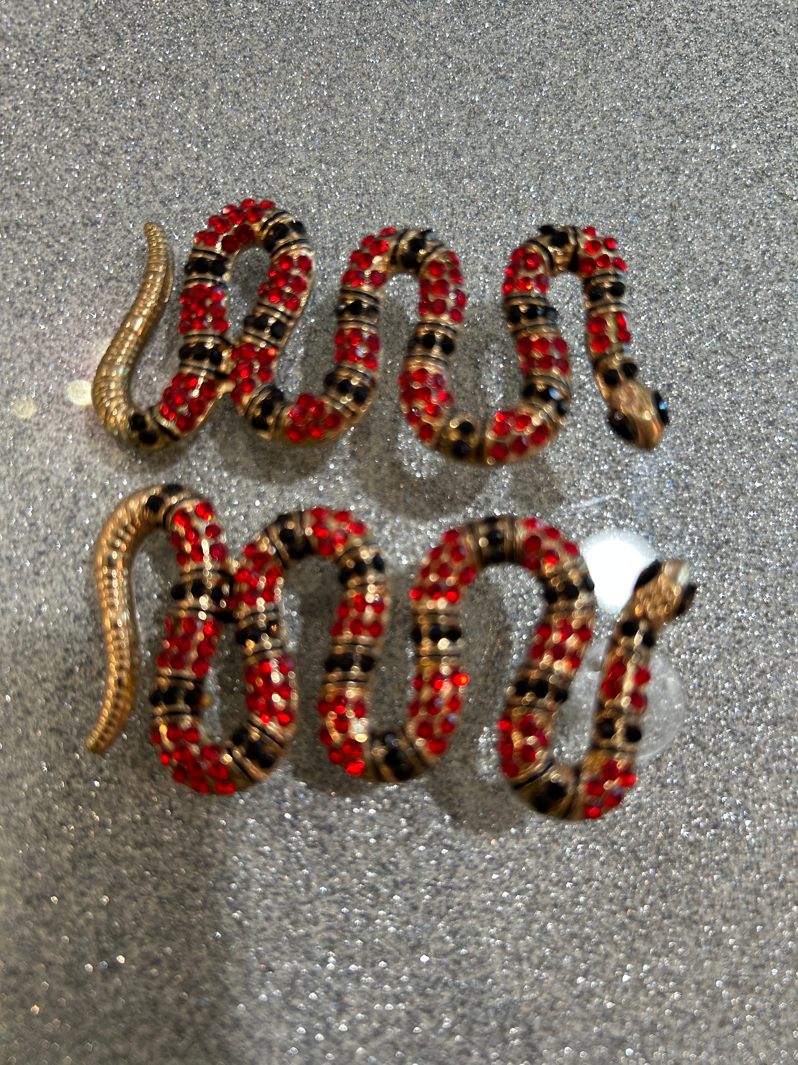 Snake earrings and two snake rings
