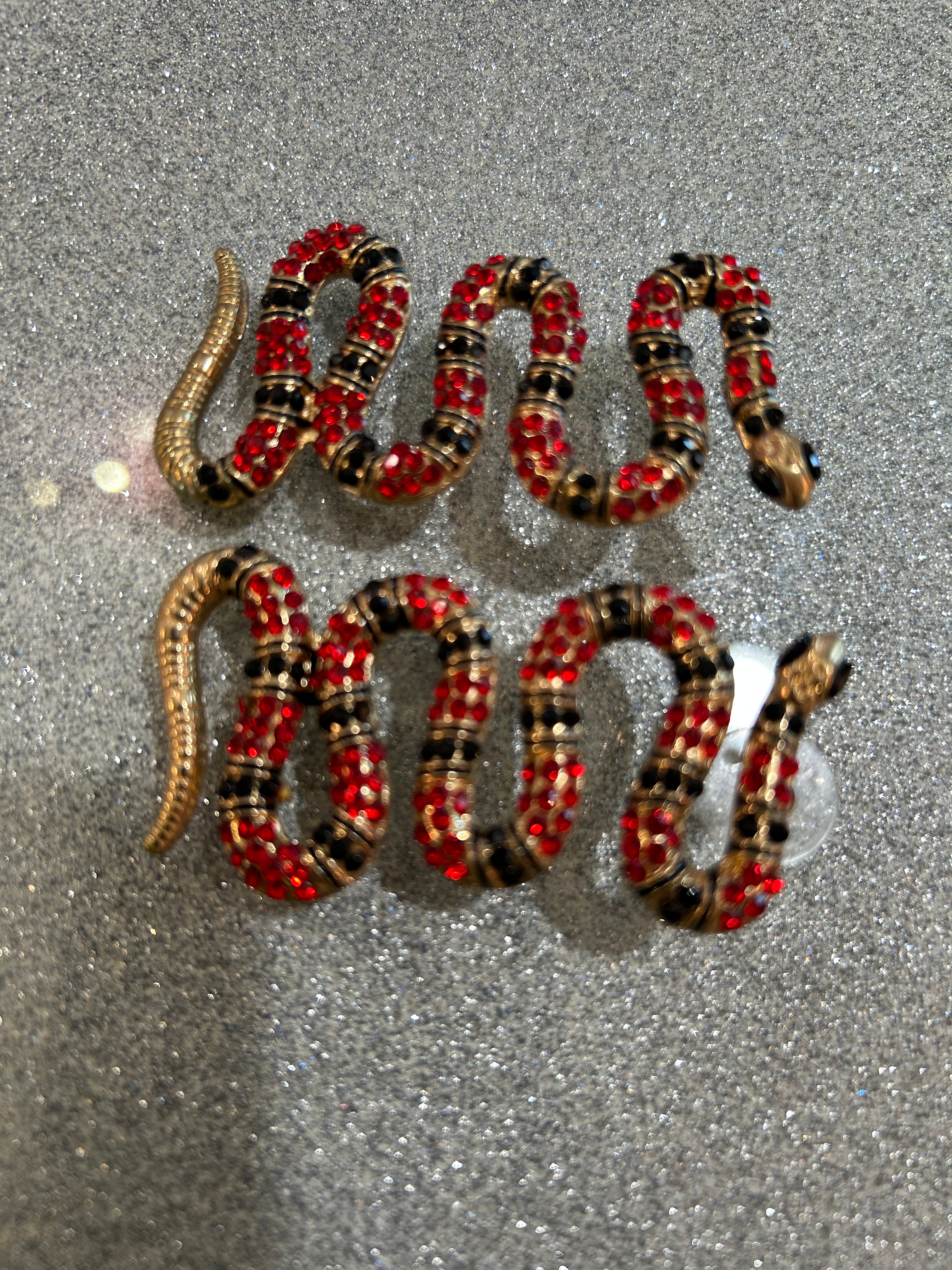Snake earrings and two snake rings
