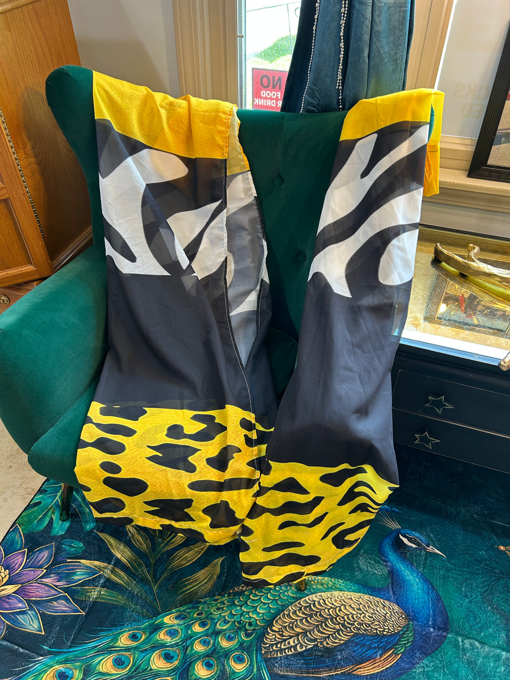 Multi color animal print curtains 2 panels (short)