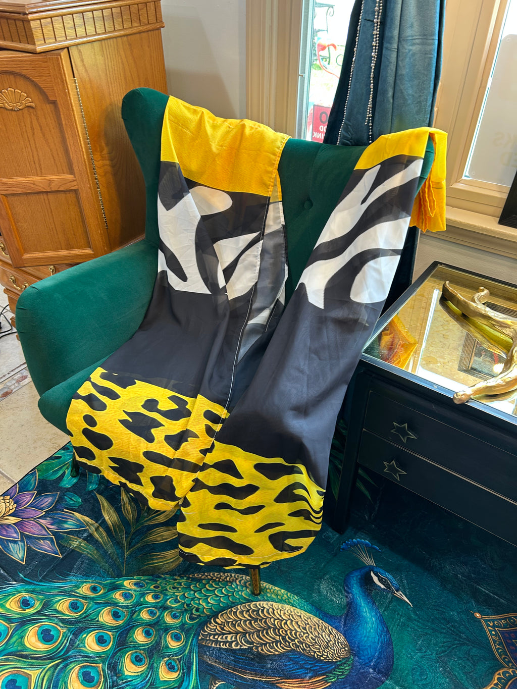 Multi color animal print curtains 2 panels (short)