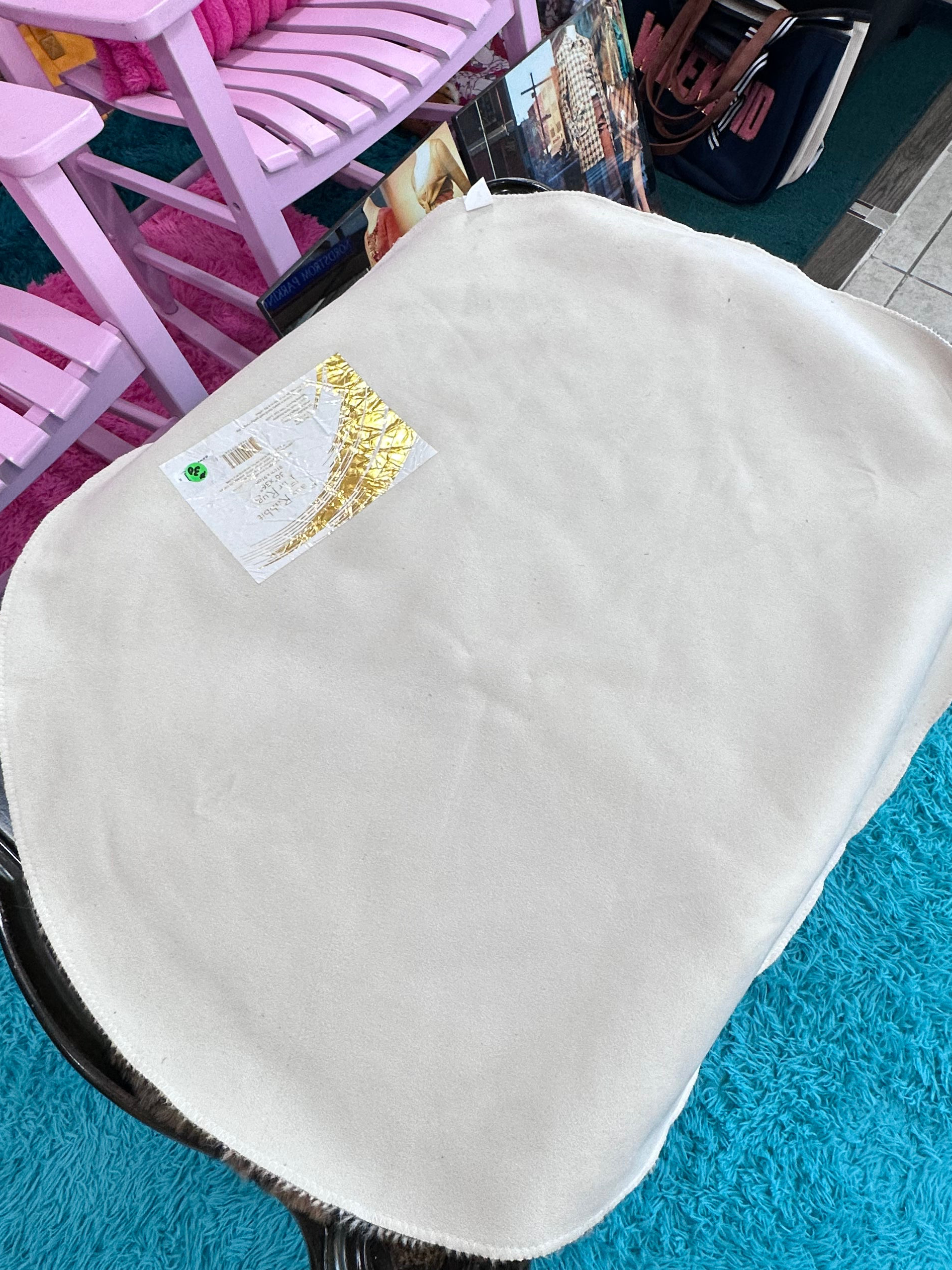 Leopard furry round table cover or rug