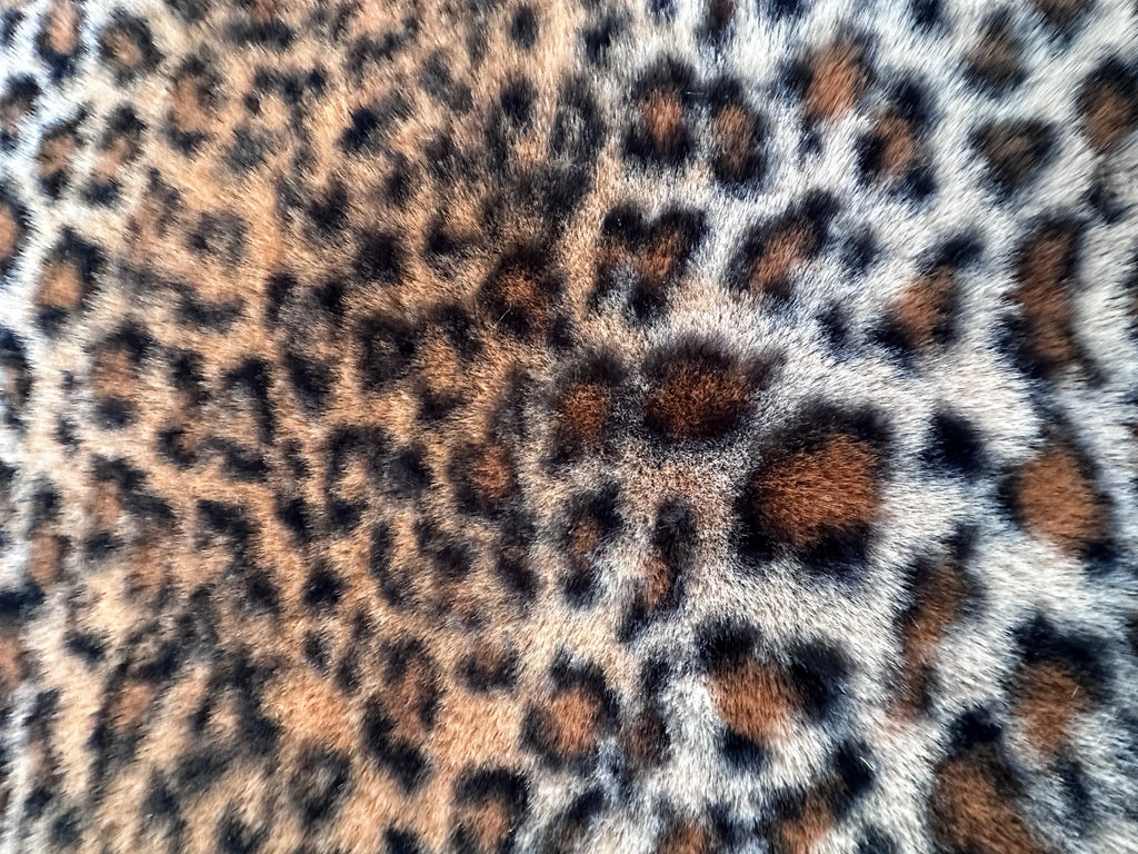Leopard furry round table cover or rug