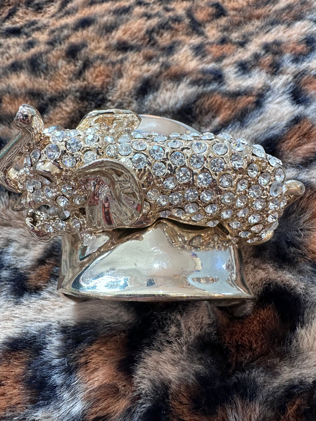 Elephant gold and diamond bracelet