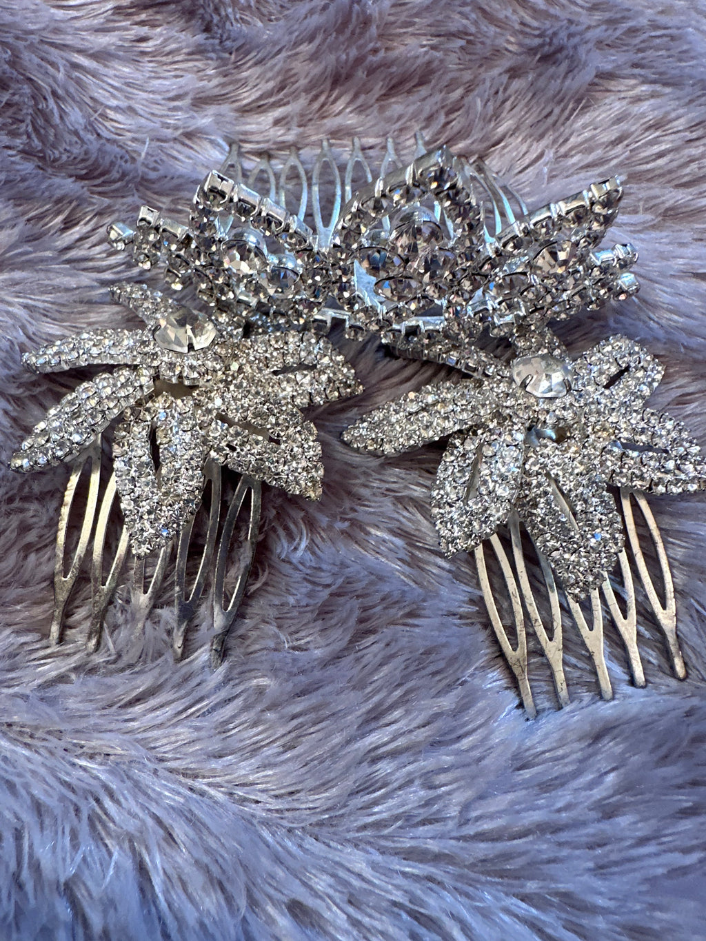 Three piece set two hair pieces and small tiara