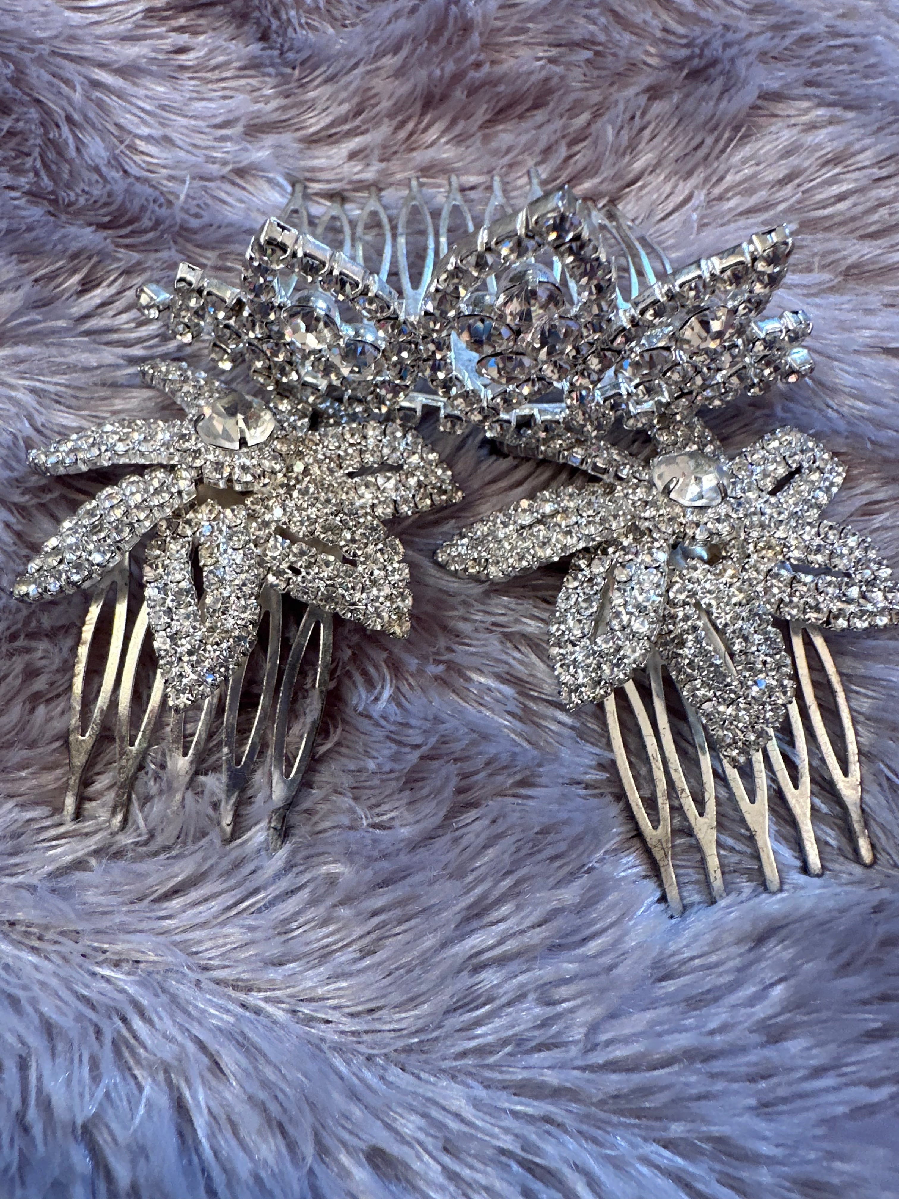 Three piece set two hair pieces and small tiara