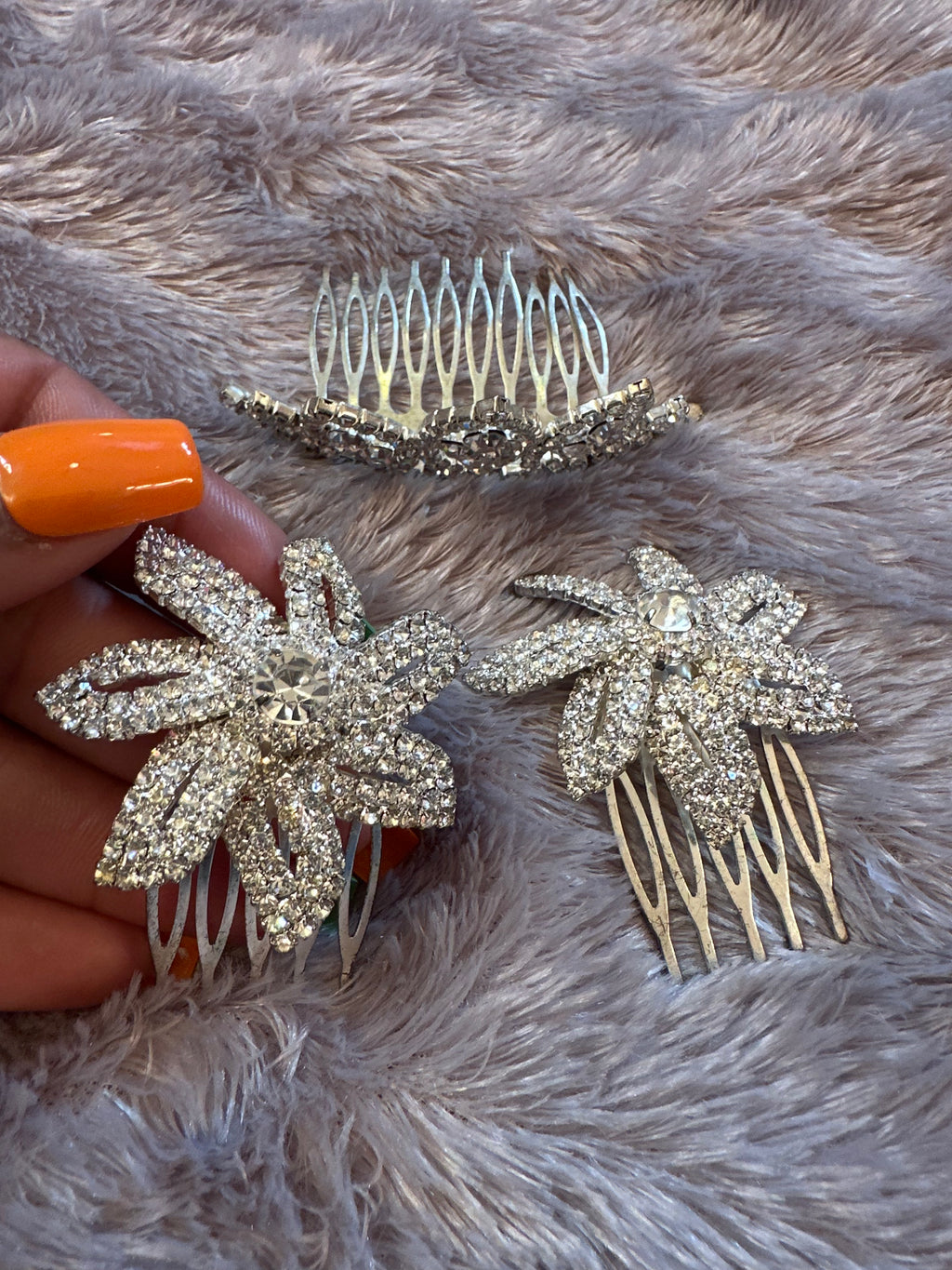 Three piece set two hair pieces and small tiara