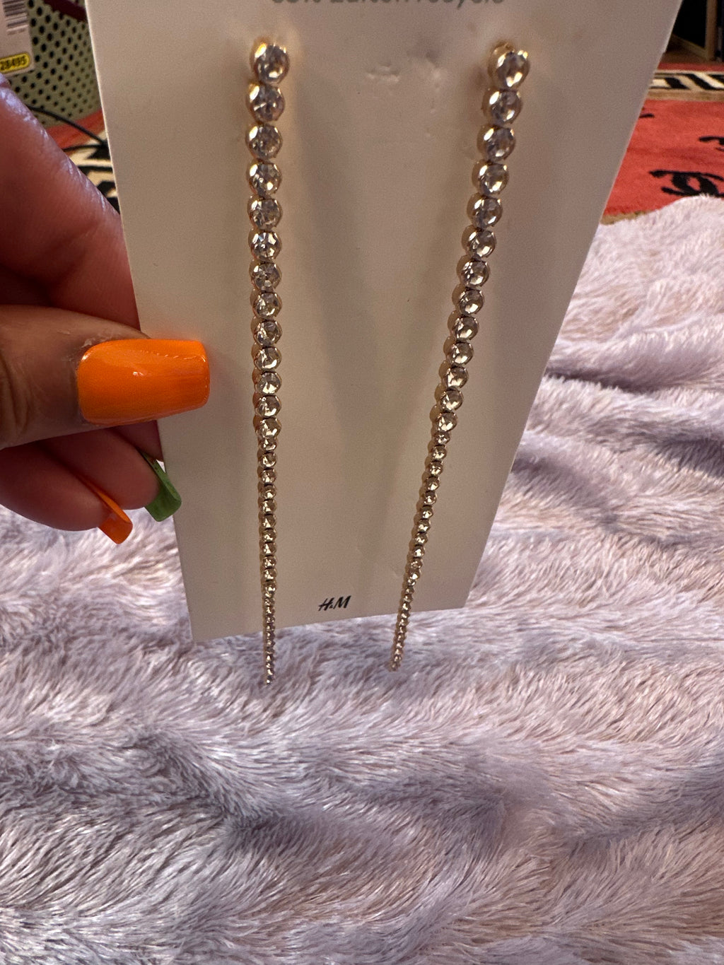 Long diamond costume jewelry