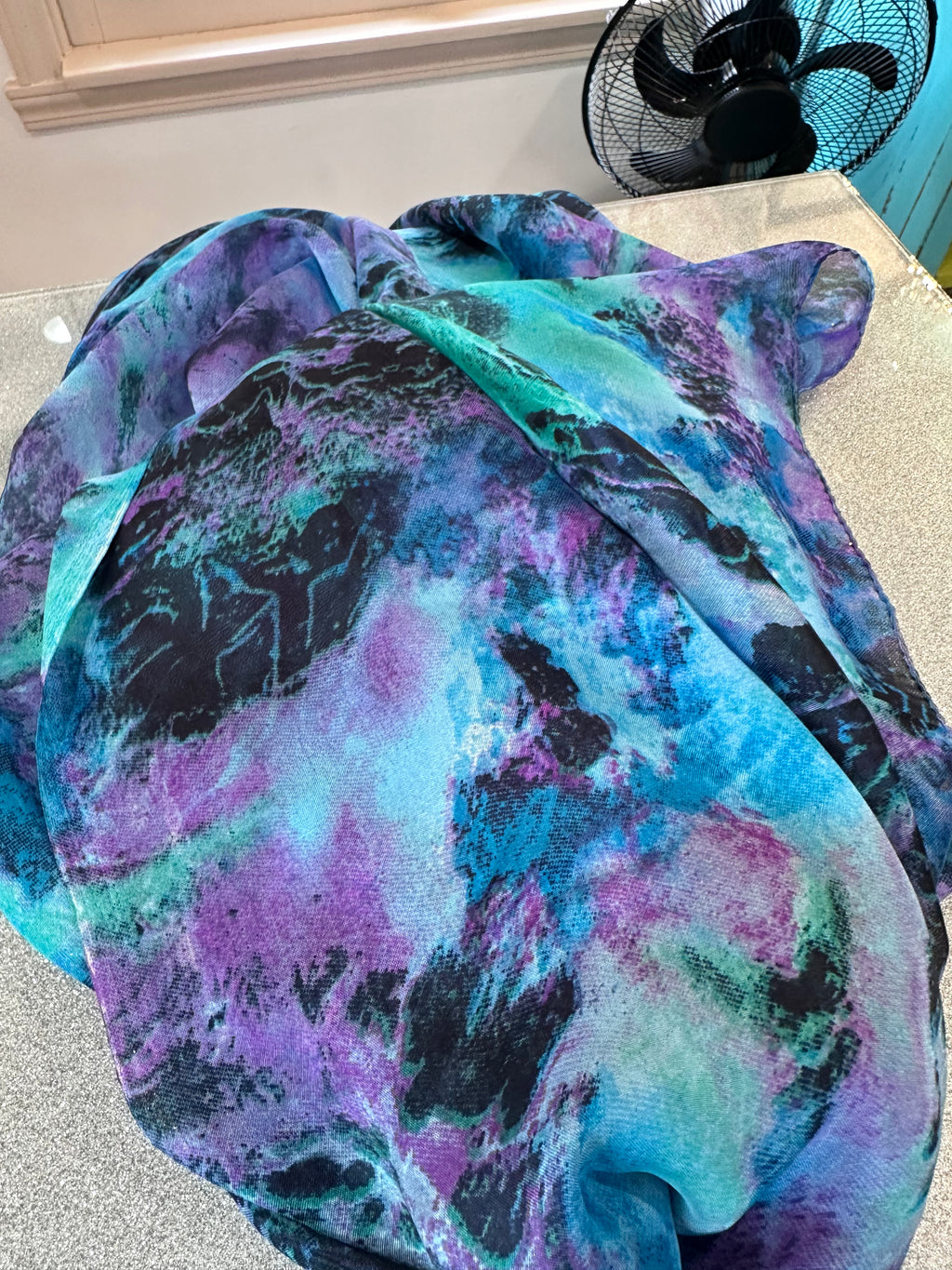 Blue and purple scarf