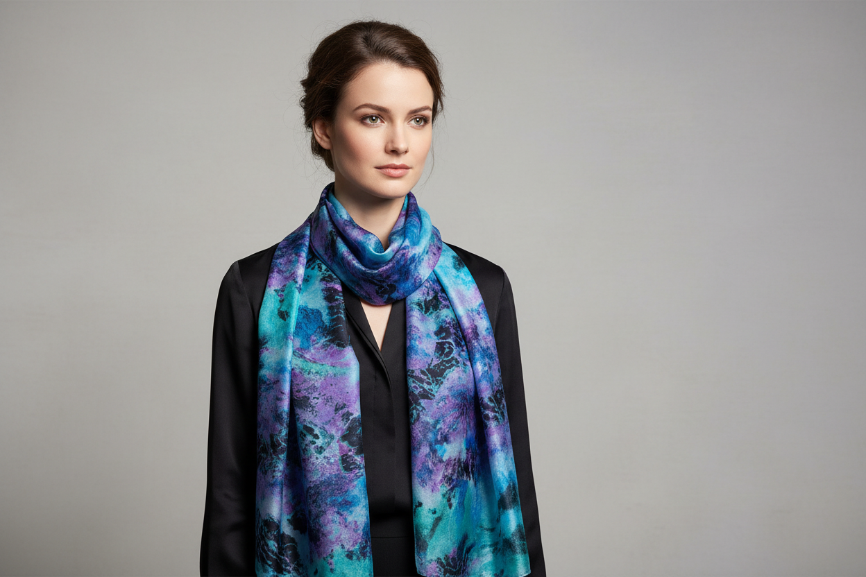 Blue and purple scarf