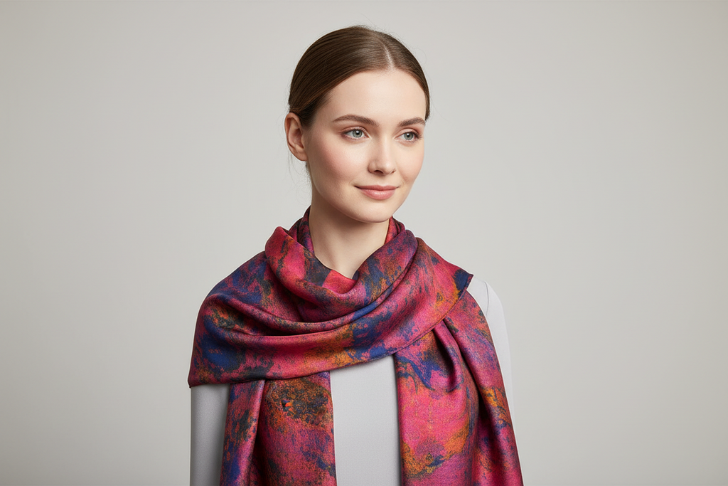 Burgundy Magenta and purple scarf