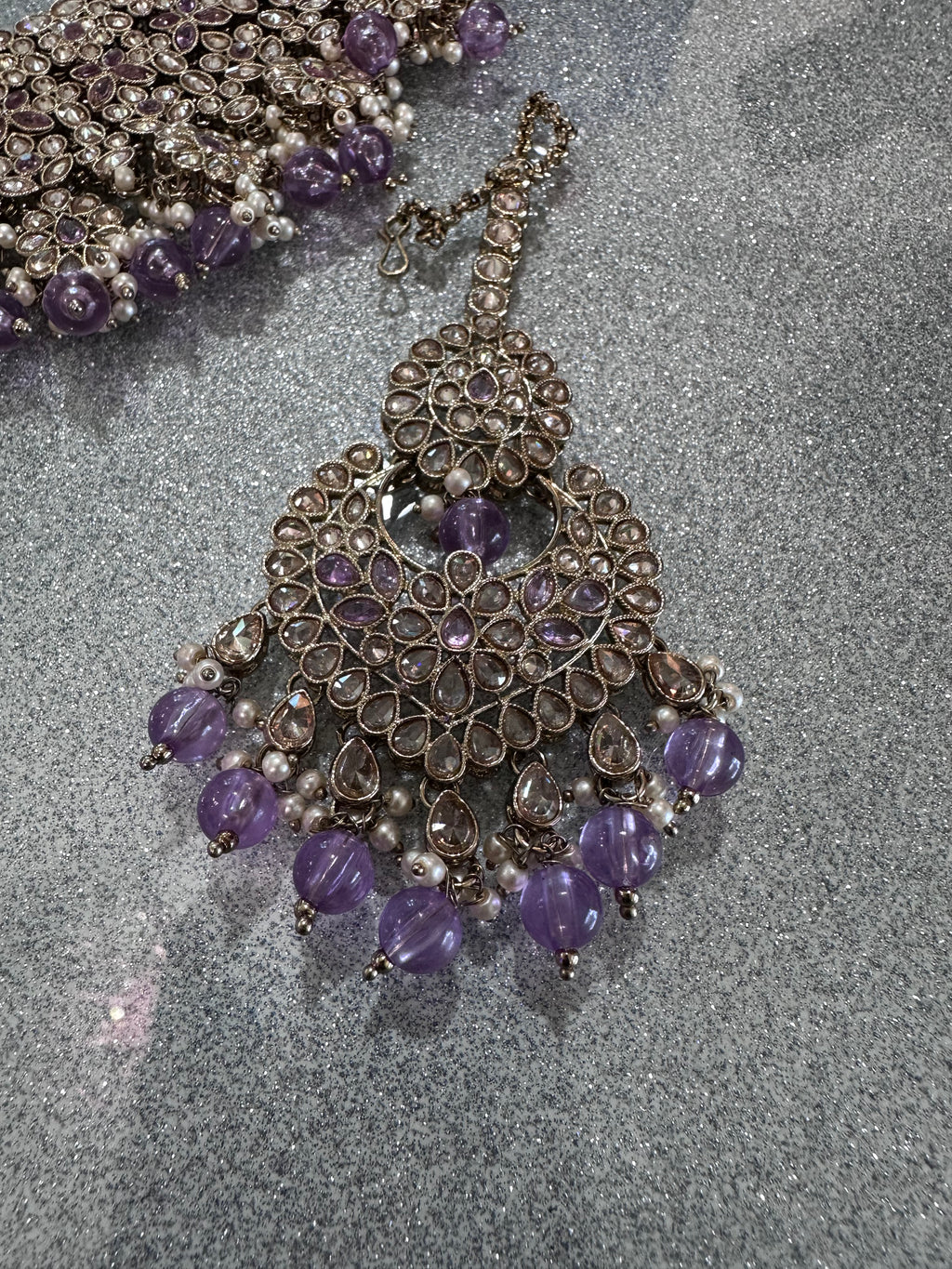 Lavender Indian necklace set