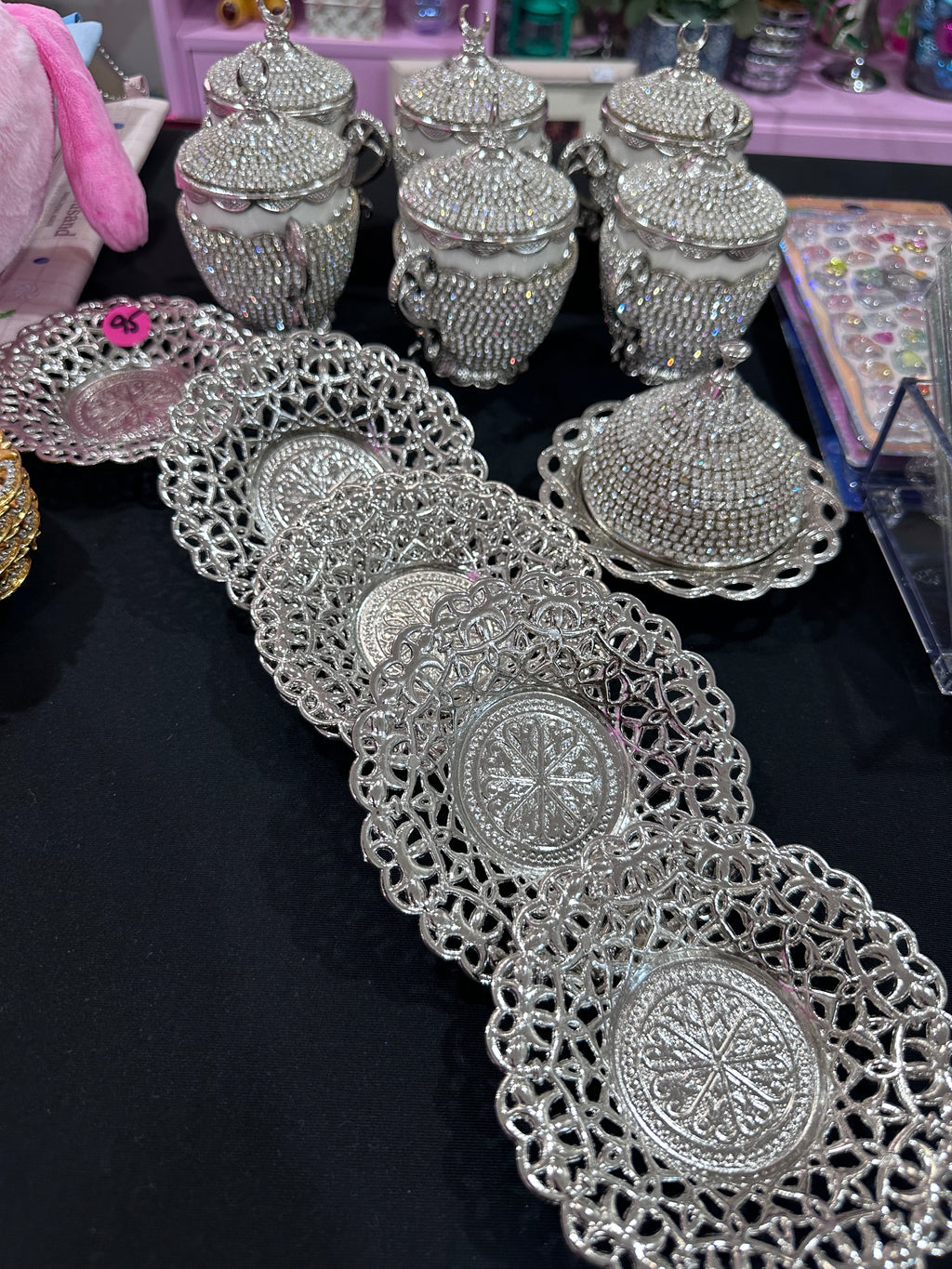 Delightful Silver Tea Set with Diamonds