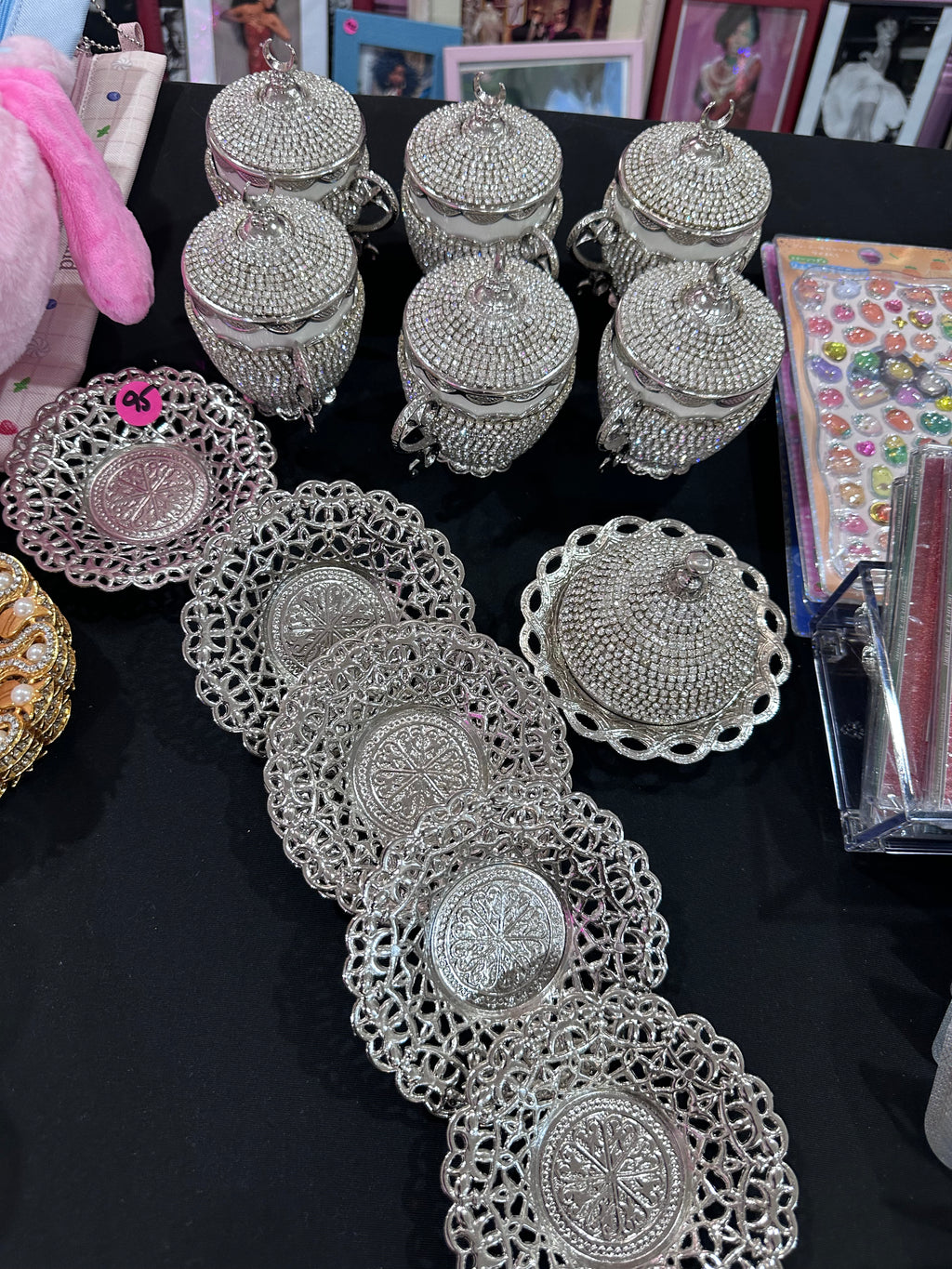 Delightful Silver Tea Set with Diamonds
