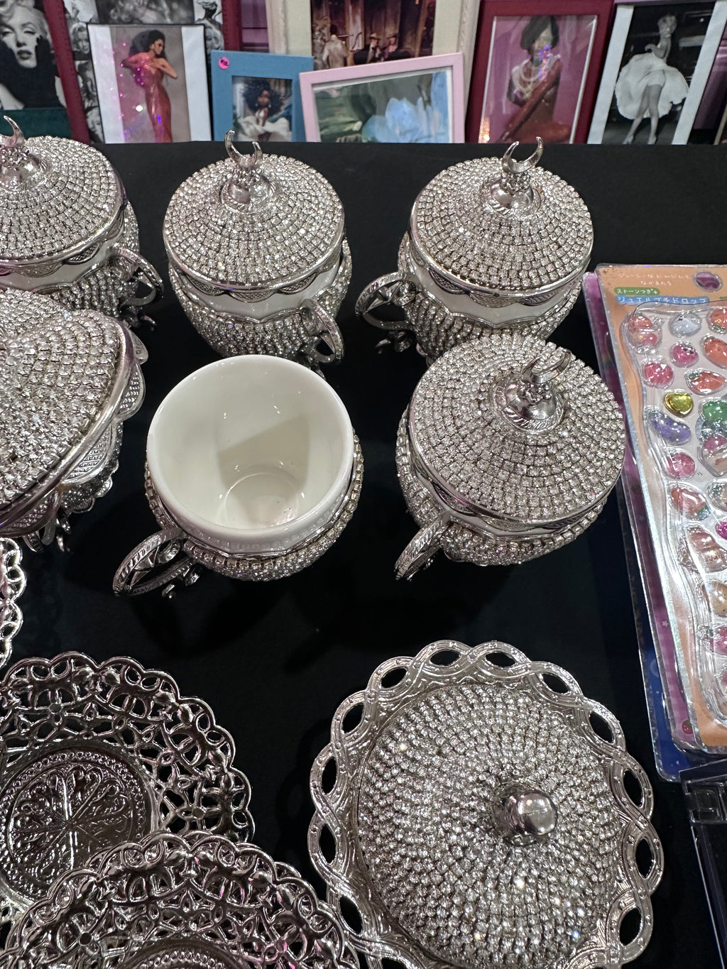 Delightful Silver Tea Set with Diamonds