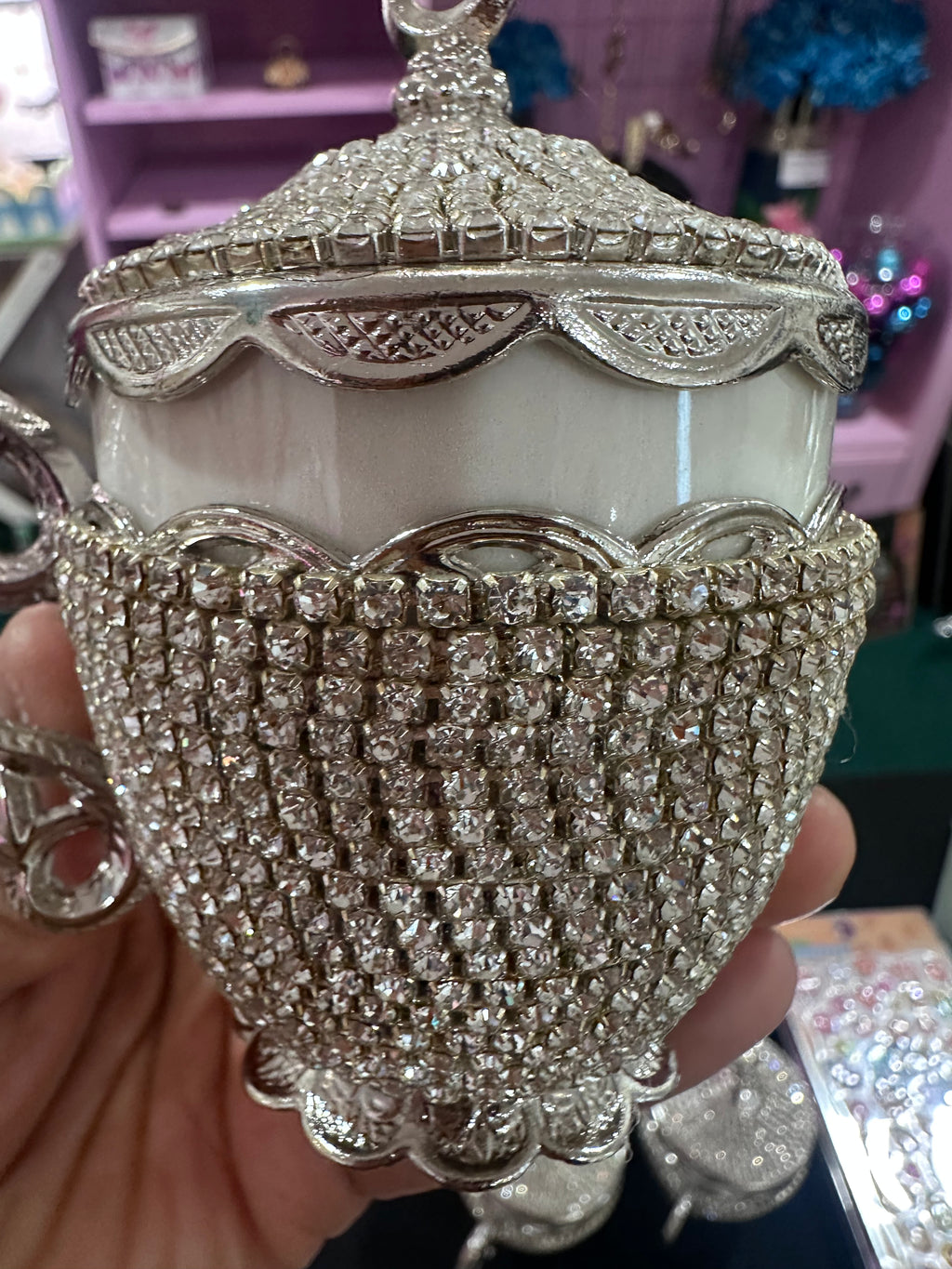 Delightful Silver Tea Set with Diamonds