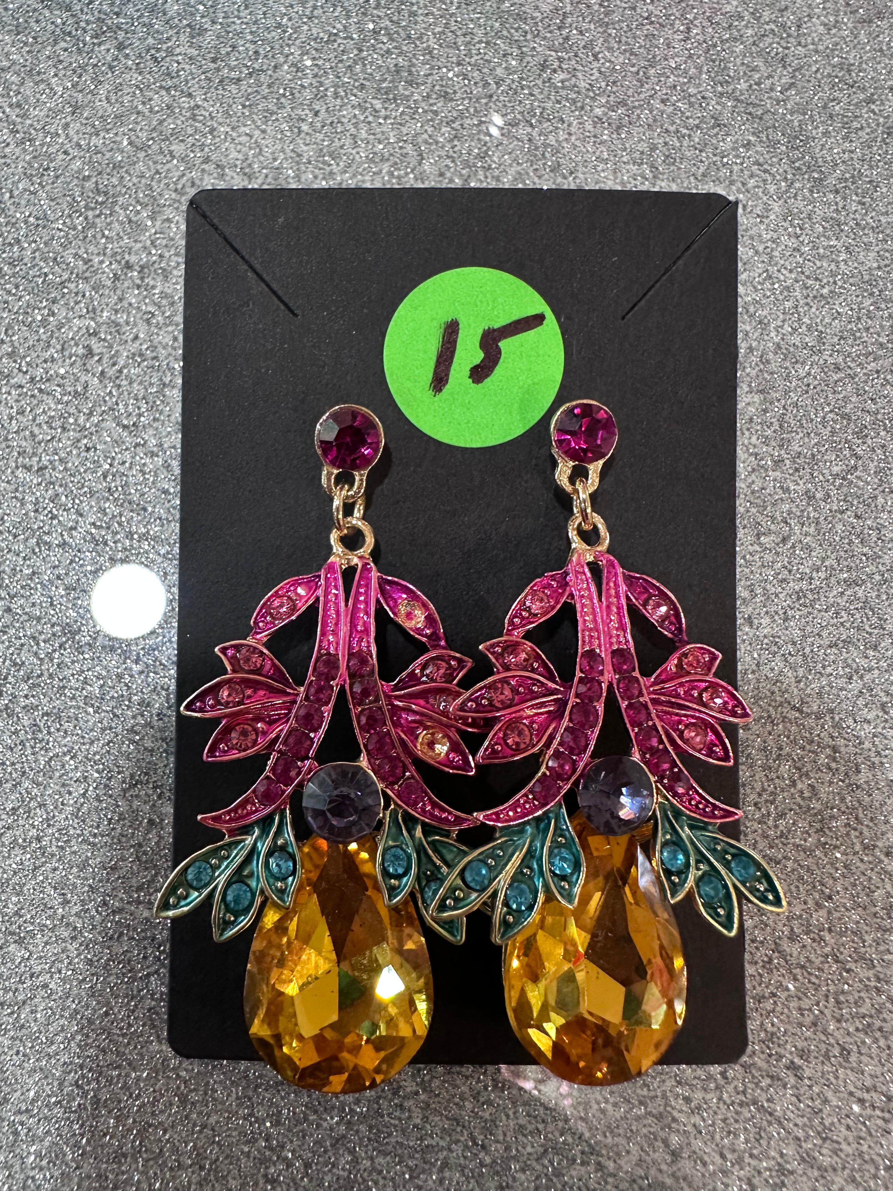 Large statement earrings two missing stones