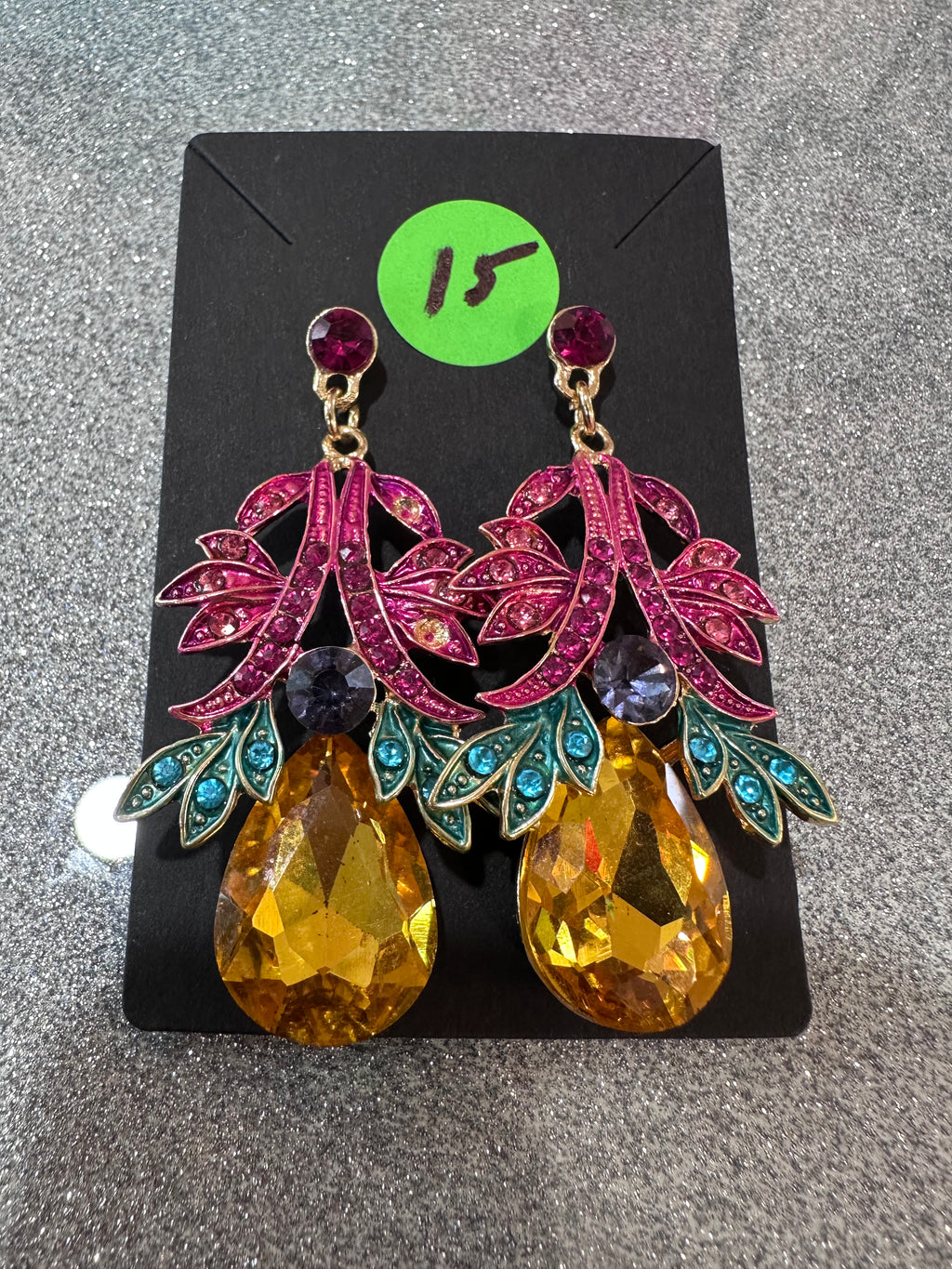 Large statement earrings two missing stones