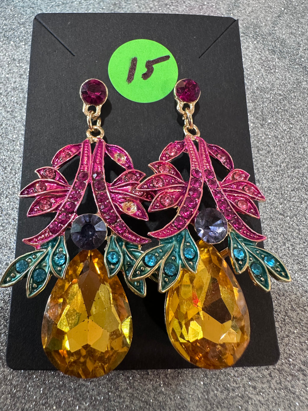 Large statement earrings two missing stones