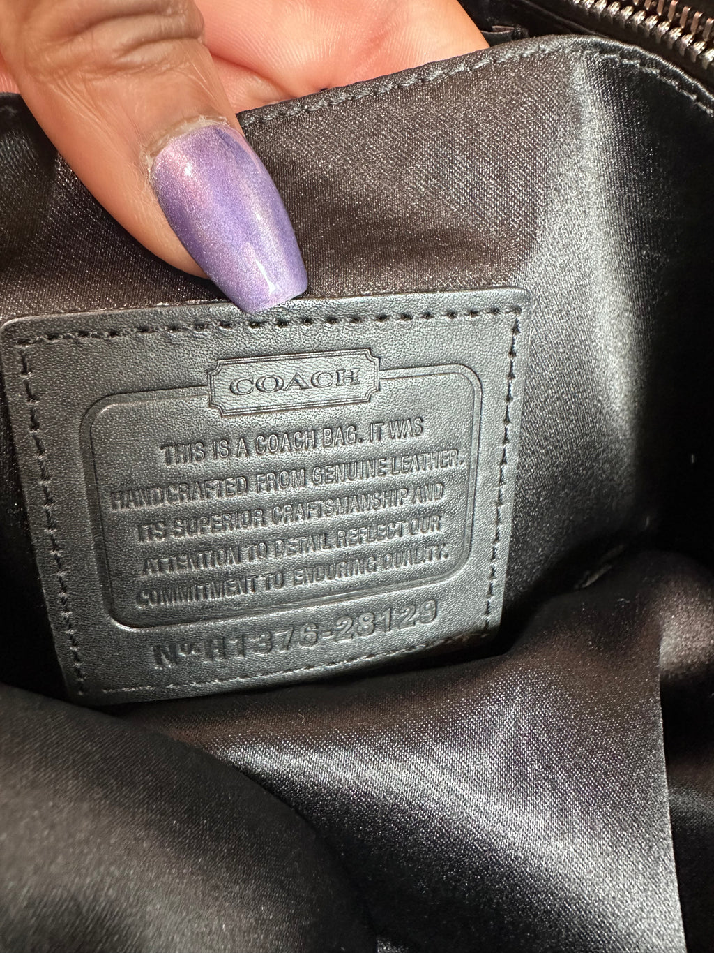 Green used Coach leather bag($55)