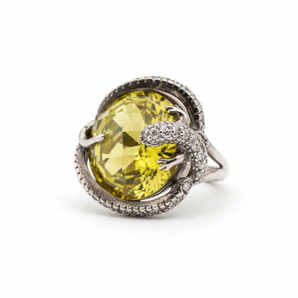 Unique Olive Ring - Size 7 - Vintage Style