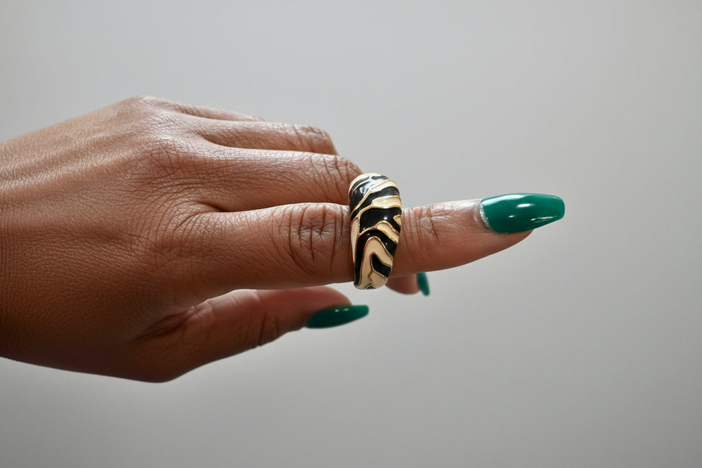 Black and White Zebra Ring